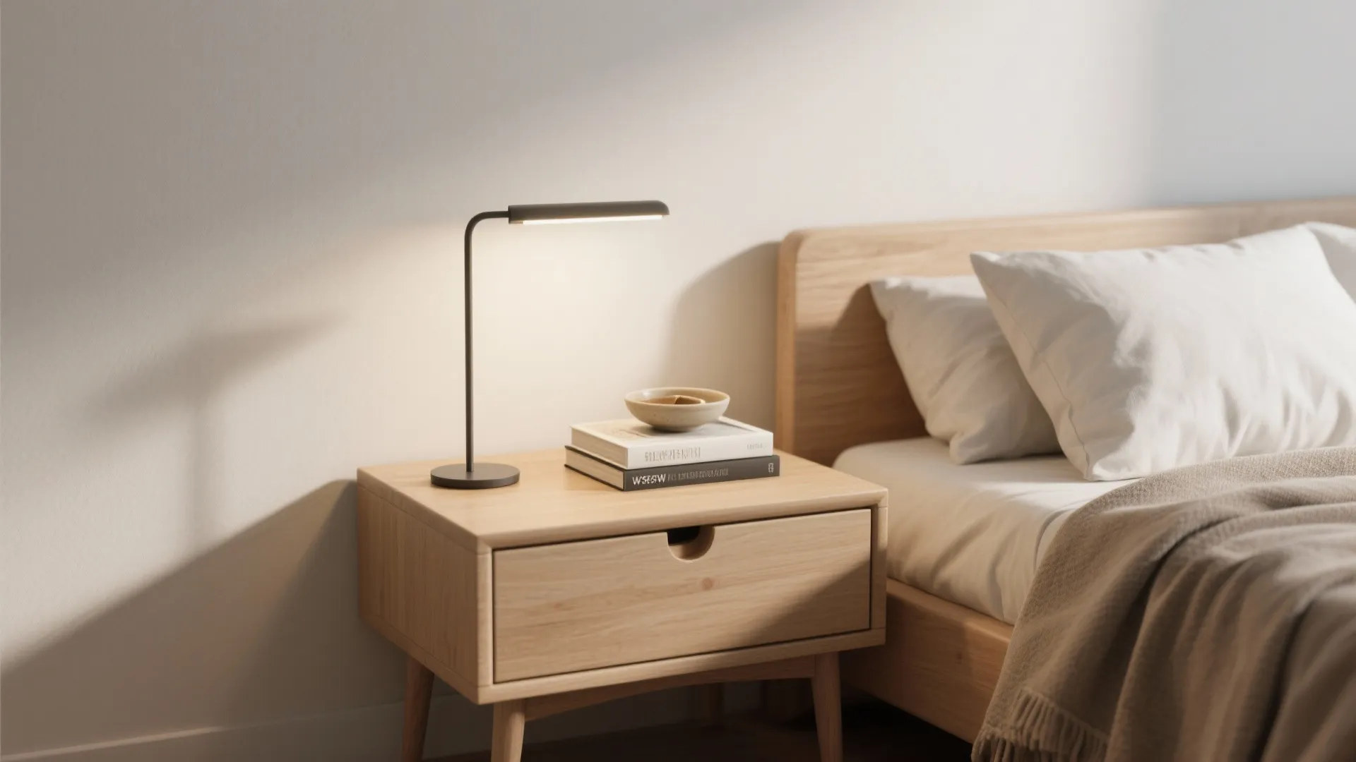 1. Minimalist bedside styling