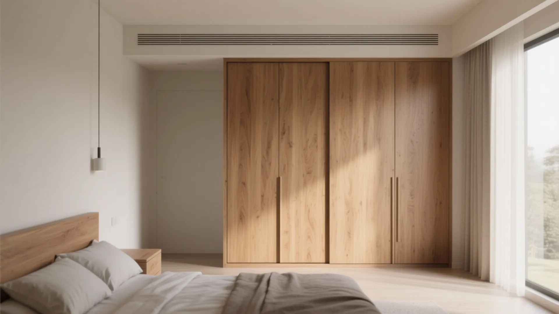 Minimalist Wooden Almirah with Sliding Doors
