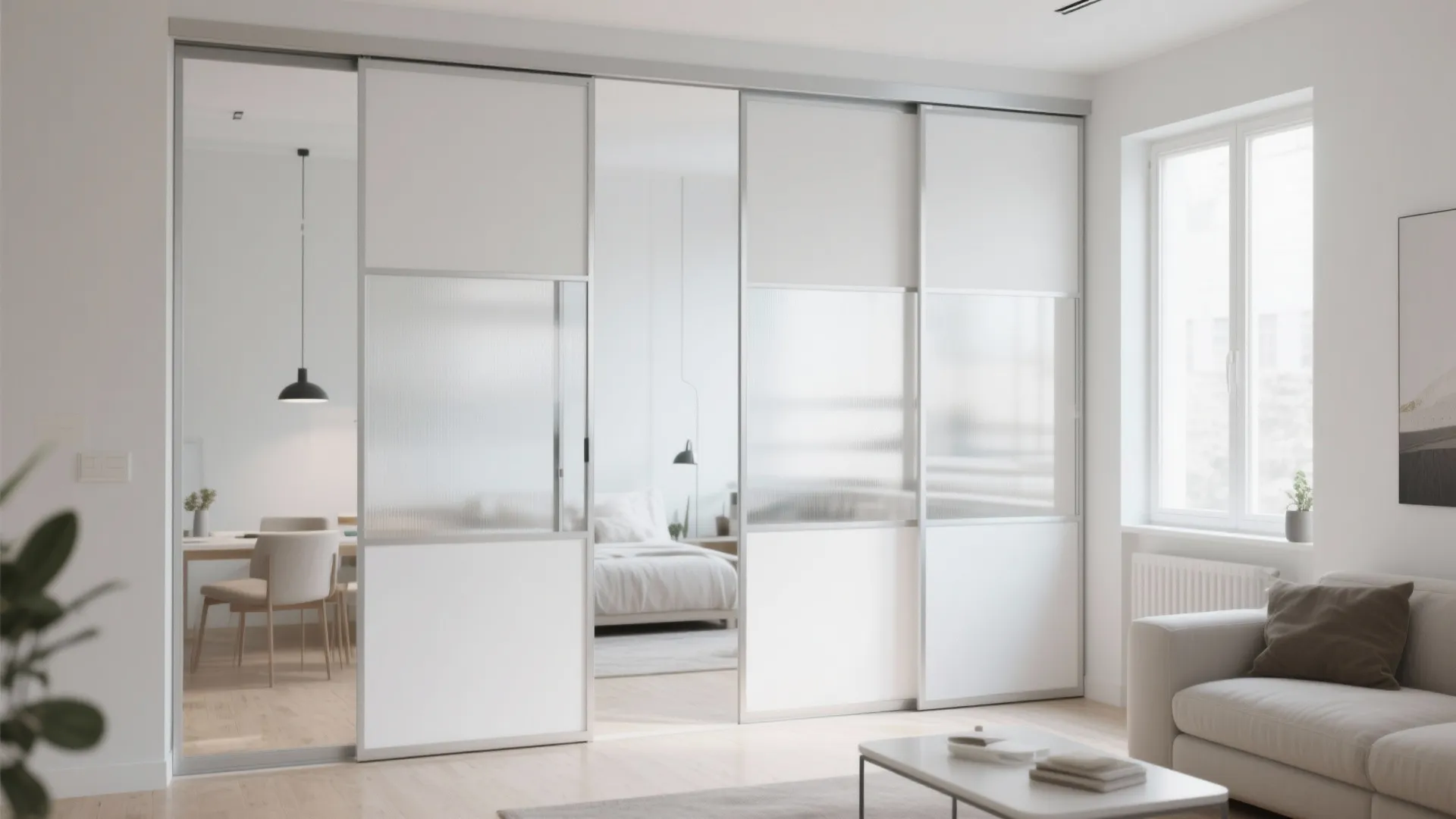 Minimalist sliding panels