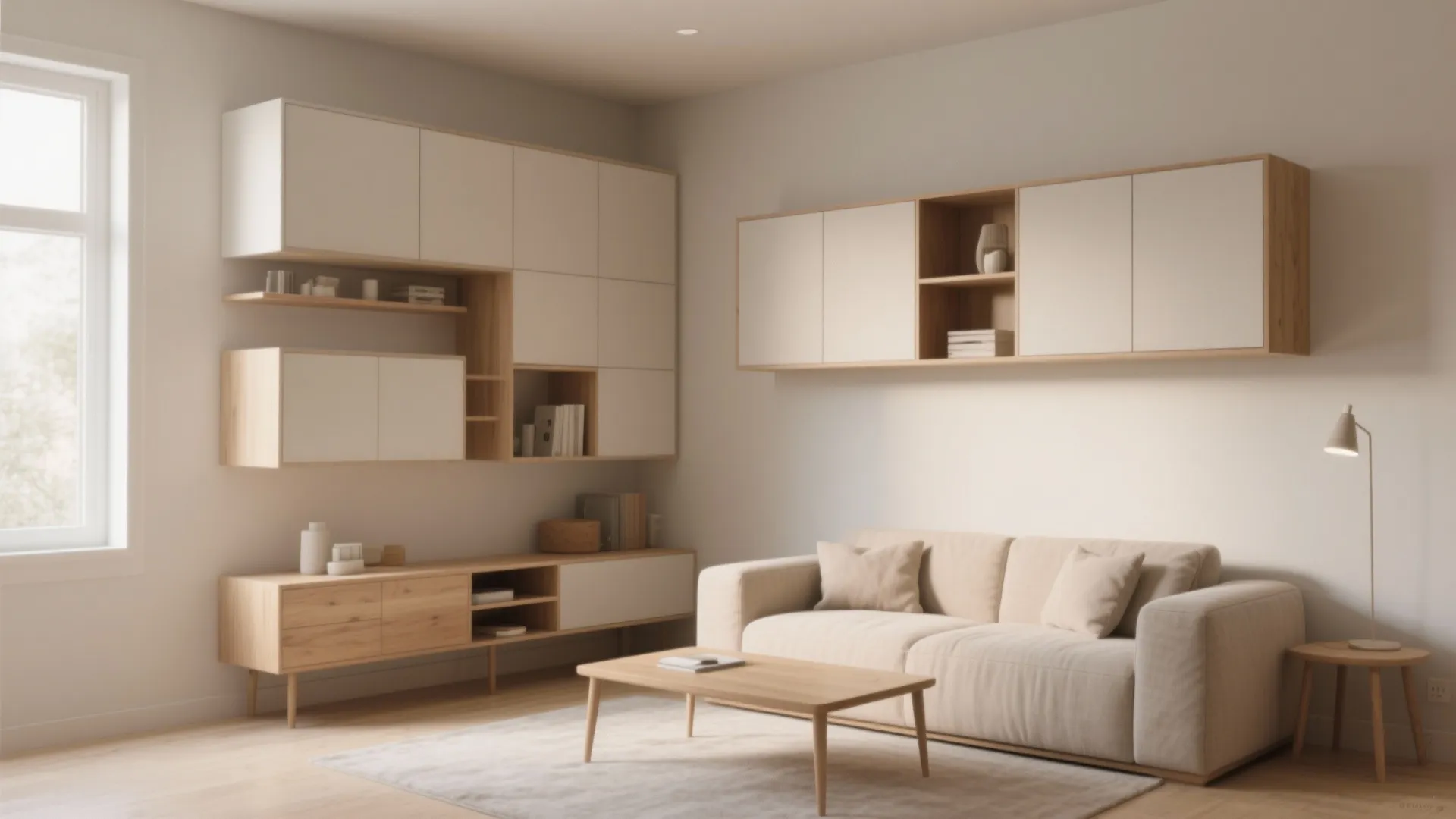 Minimalist Living Room with Smart Storage