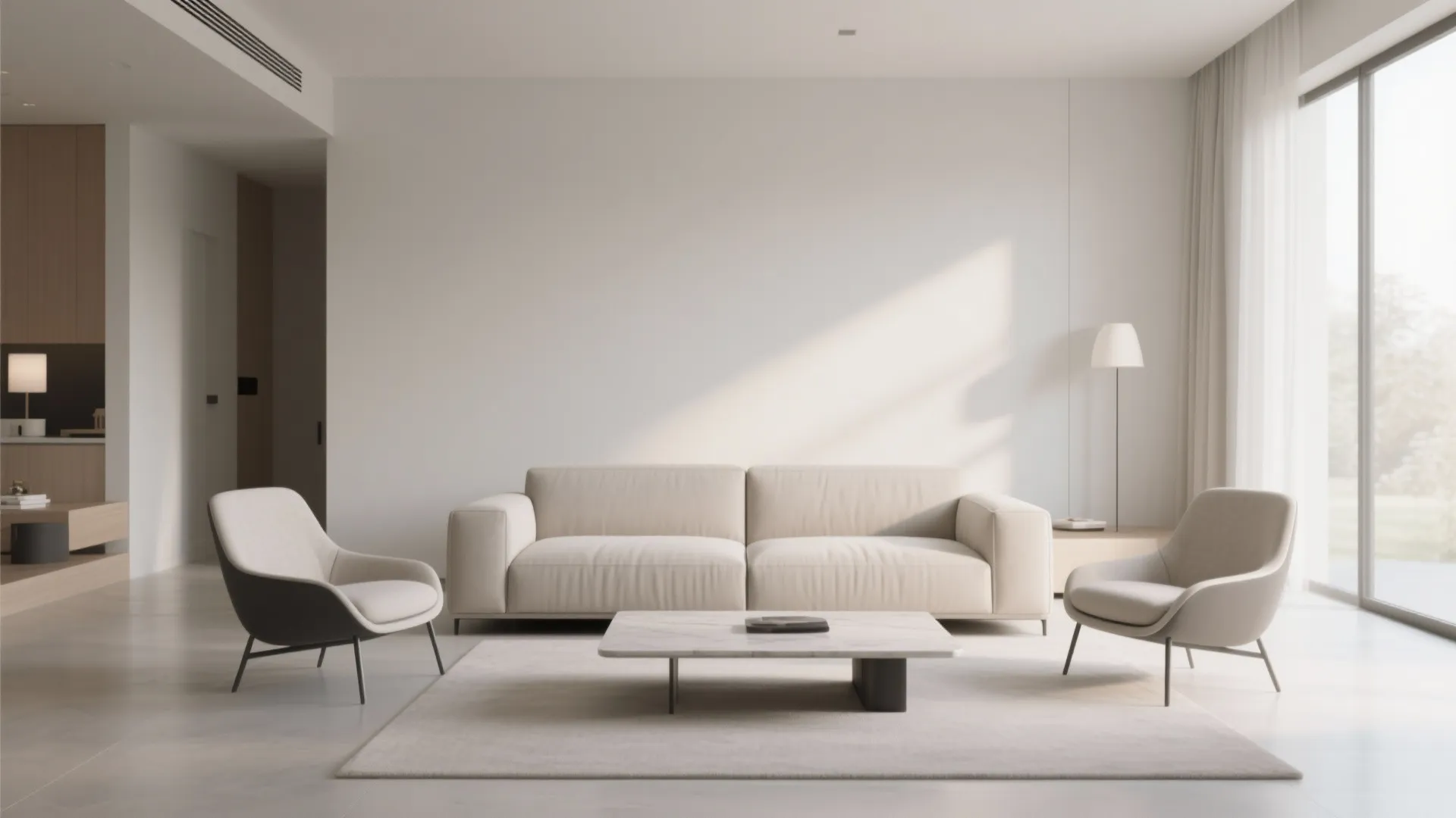 1. Minimalist Sofa Arrangement