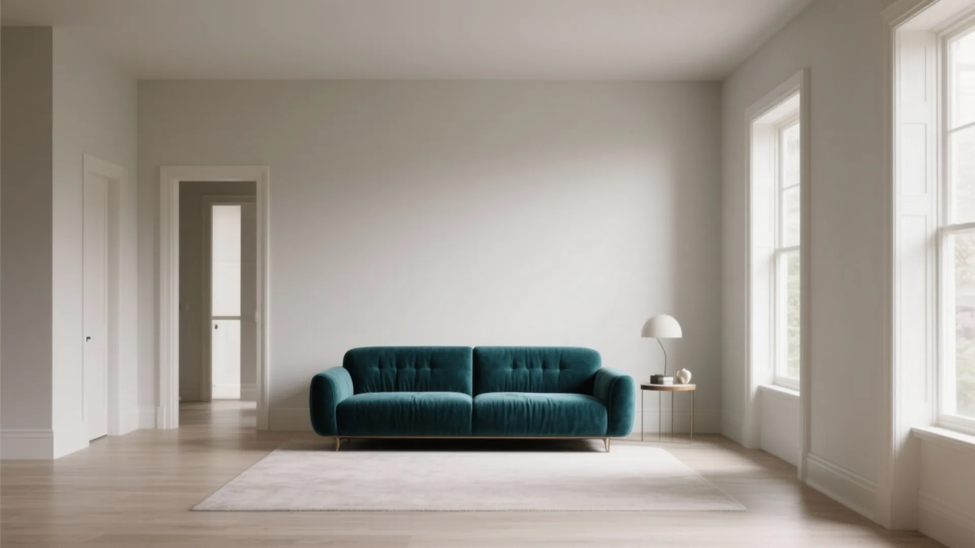 1. Minimalist Layout with Statement Sofa