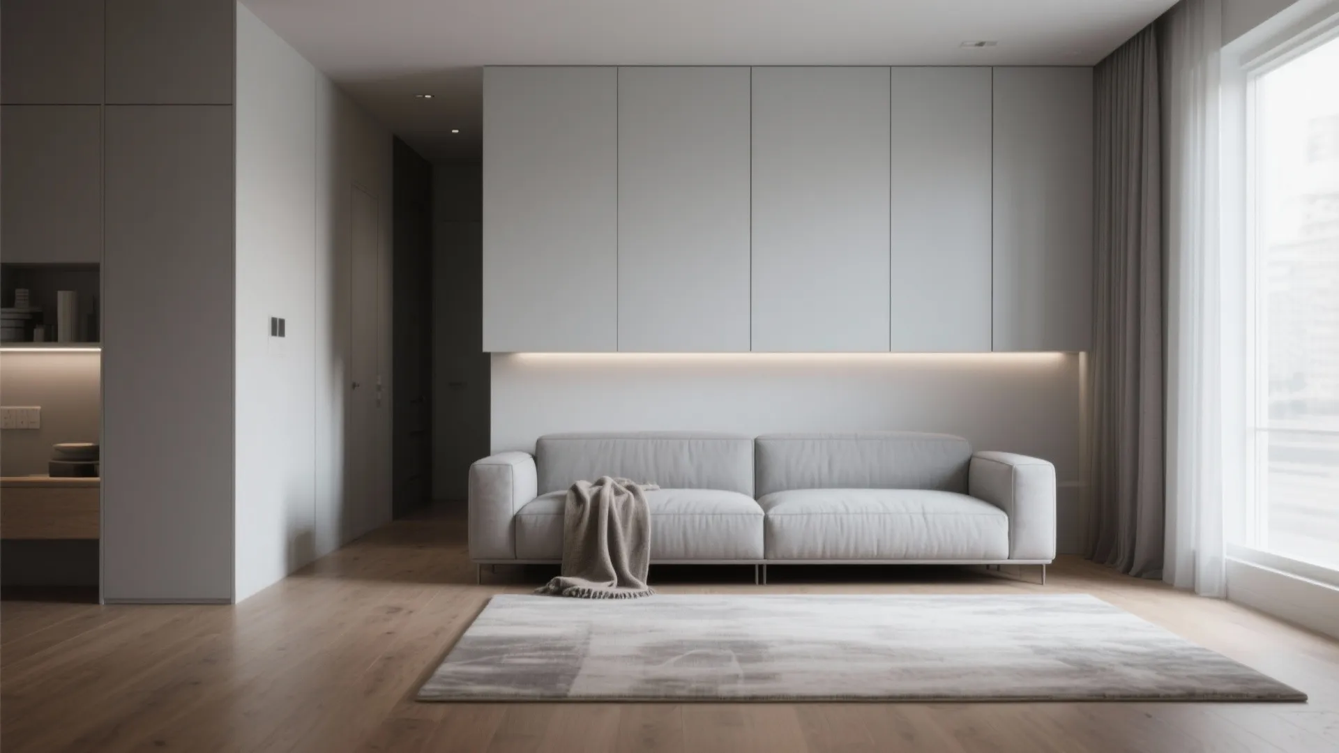 Minimalist Sofa and Streamlined Storage