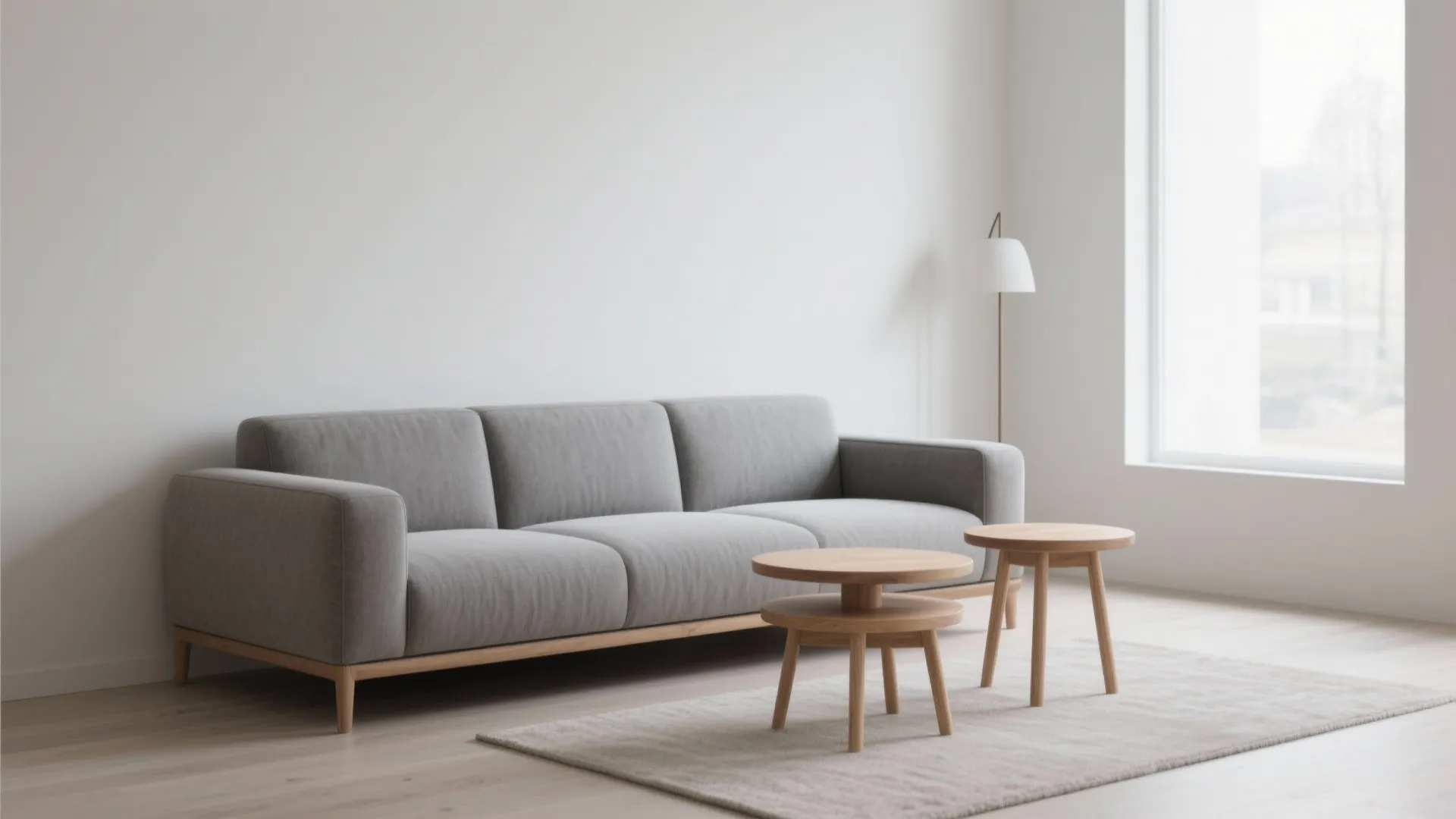 1. Minimalist Sofa with Flexible Side Tables