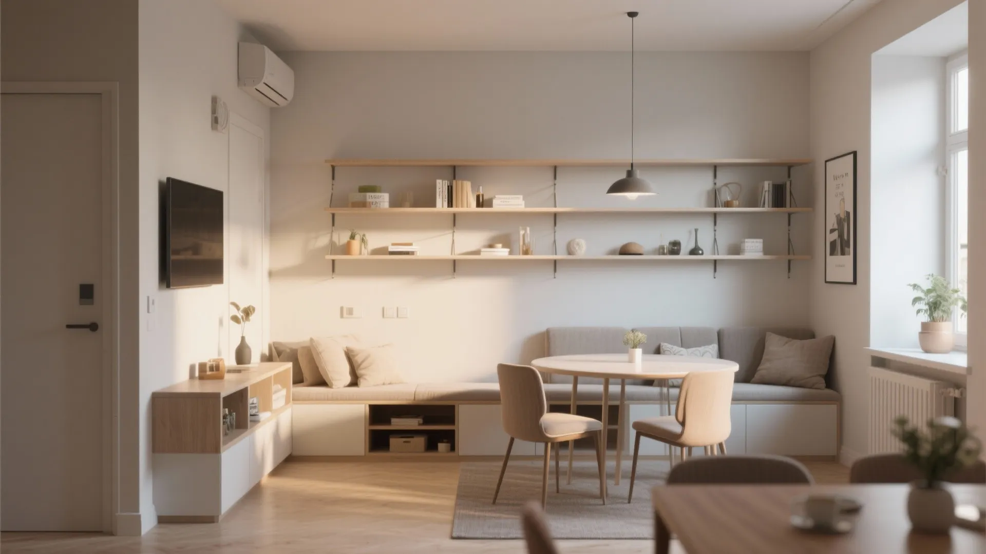 Minimalist storage for a clutter-free feel