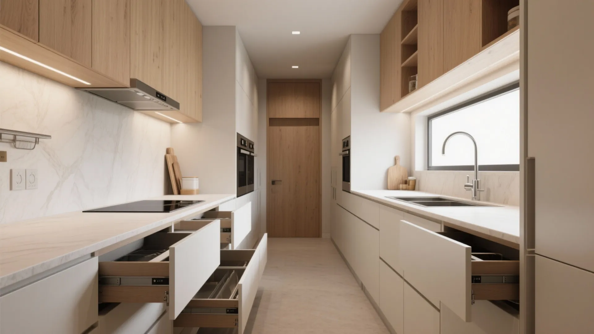 Minimalist luxury kitchen storage design