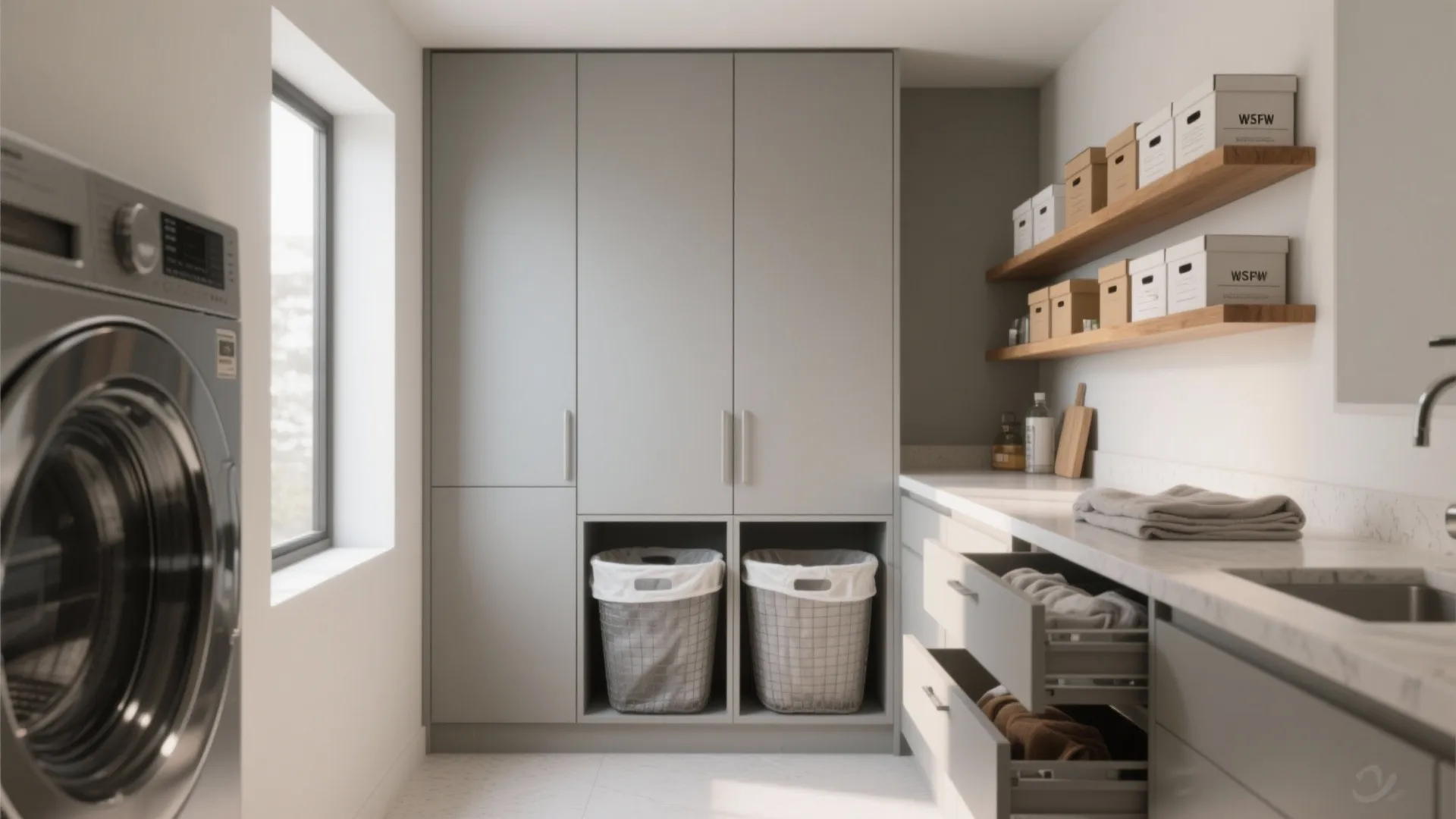 Minimalist Laundry Storage