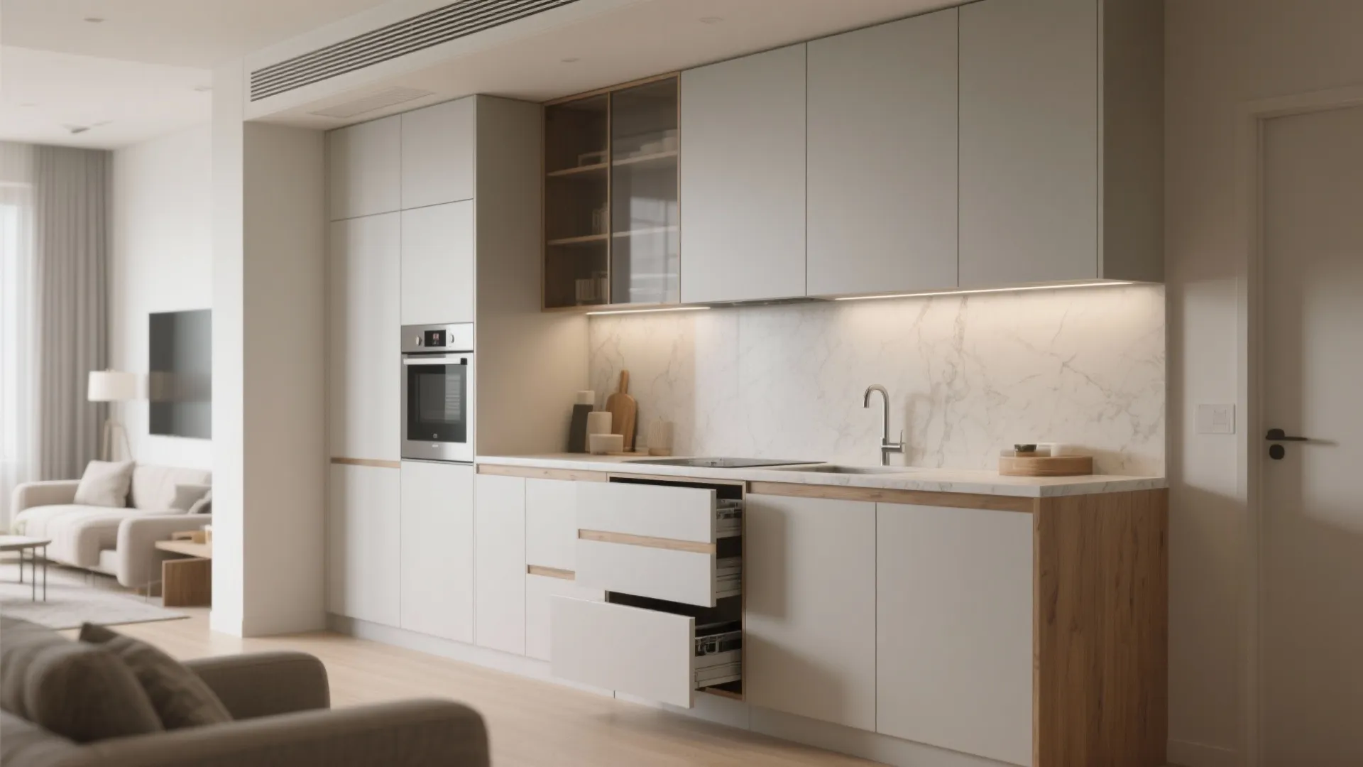 Minimalist kitchen storage design