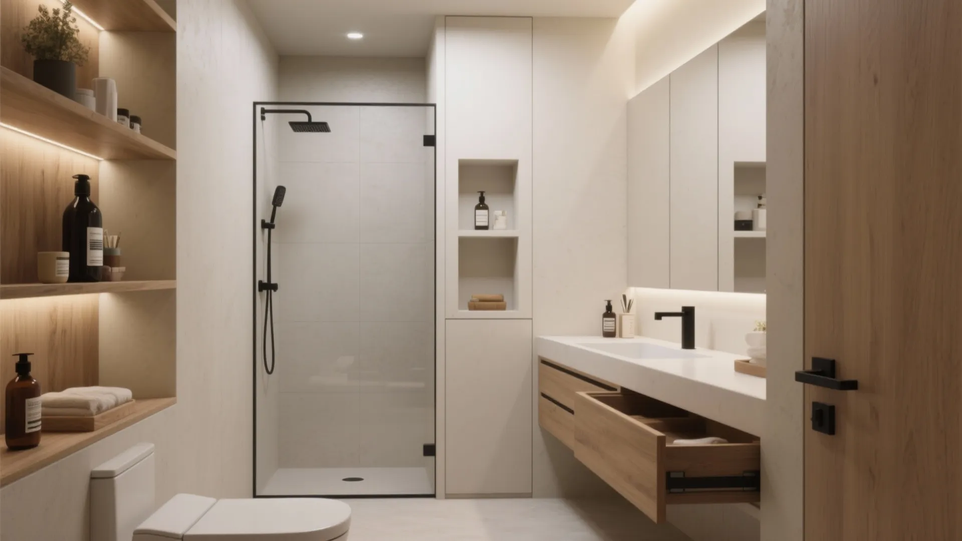 Minimalist bathroom storage