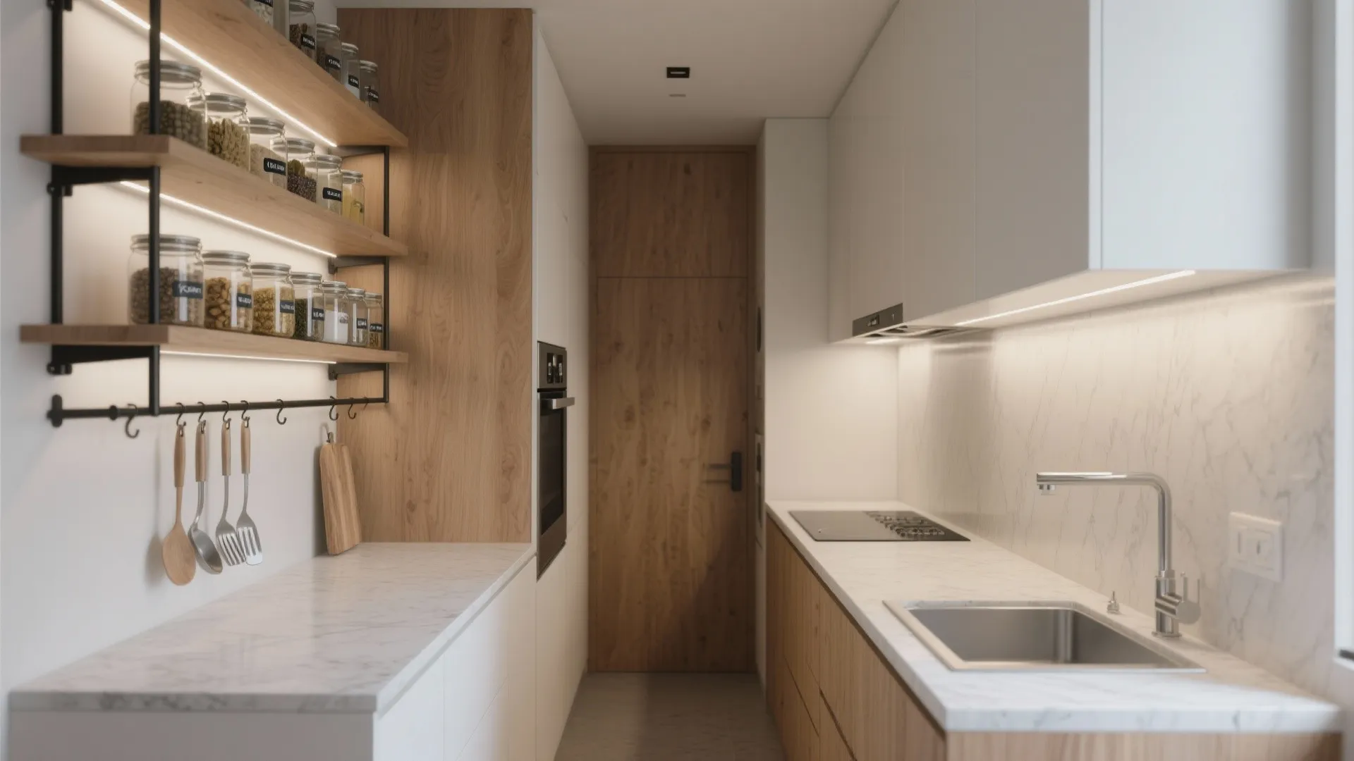 Minimalist Kitchen Wall Storage