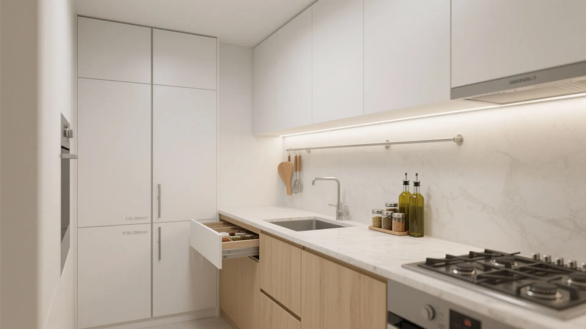 Minimalist kitchen storage that actually works