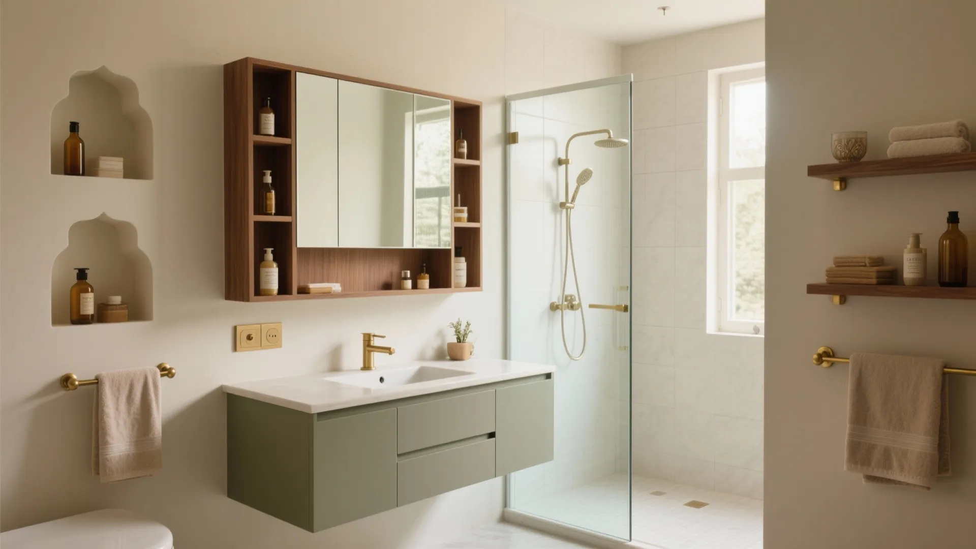 Minimalist Bathroom Storage with Indian Sensibility