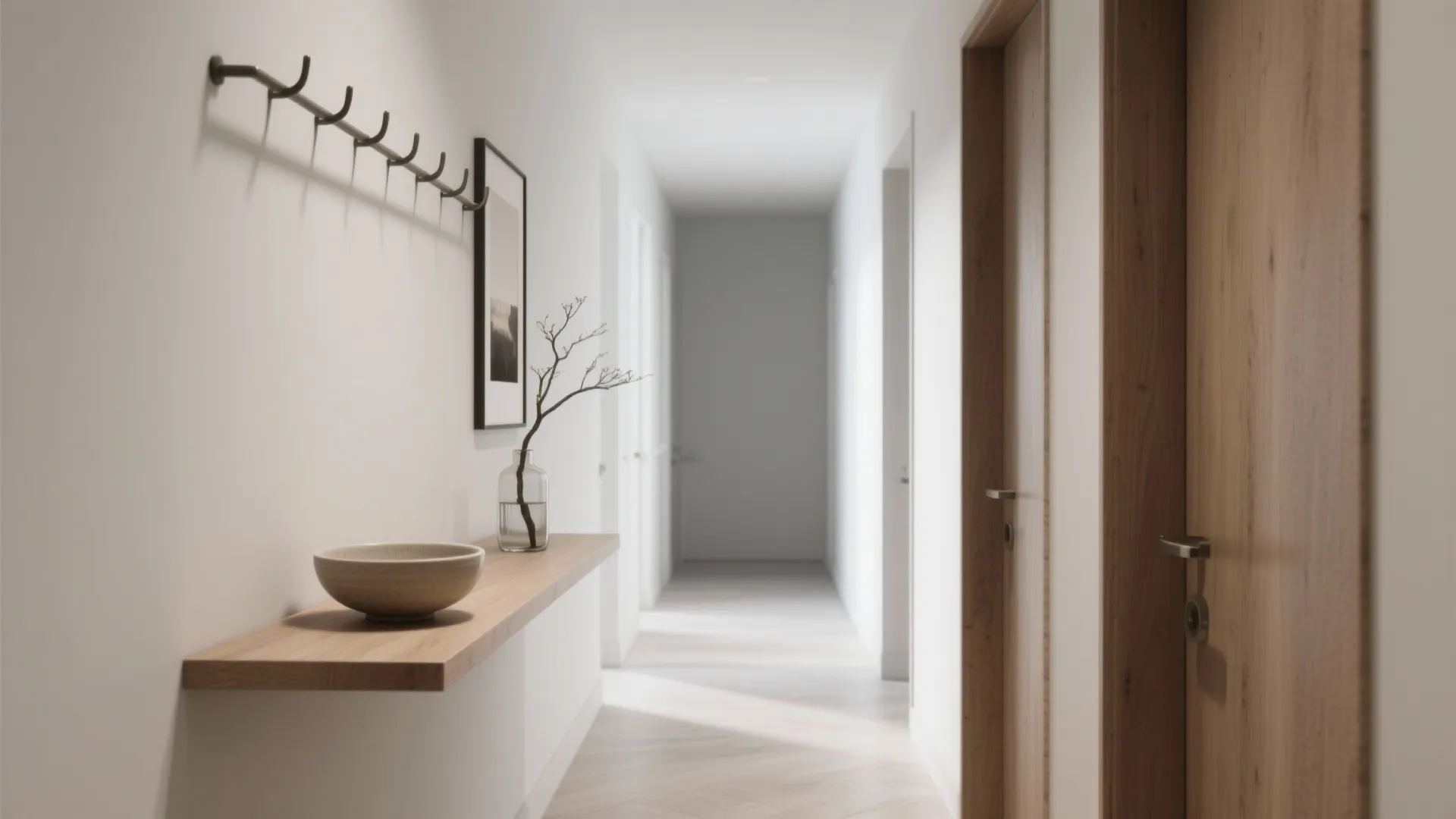 Minimalist Hall Storage That Feels Airy