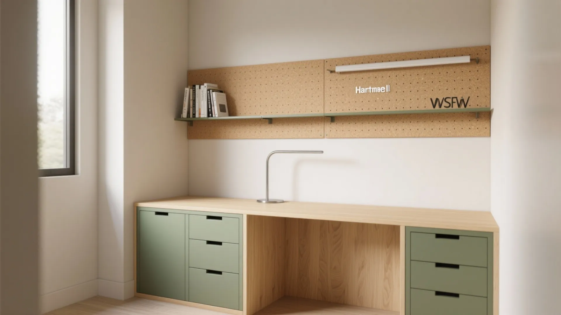 Minimalist study storage for calm focus