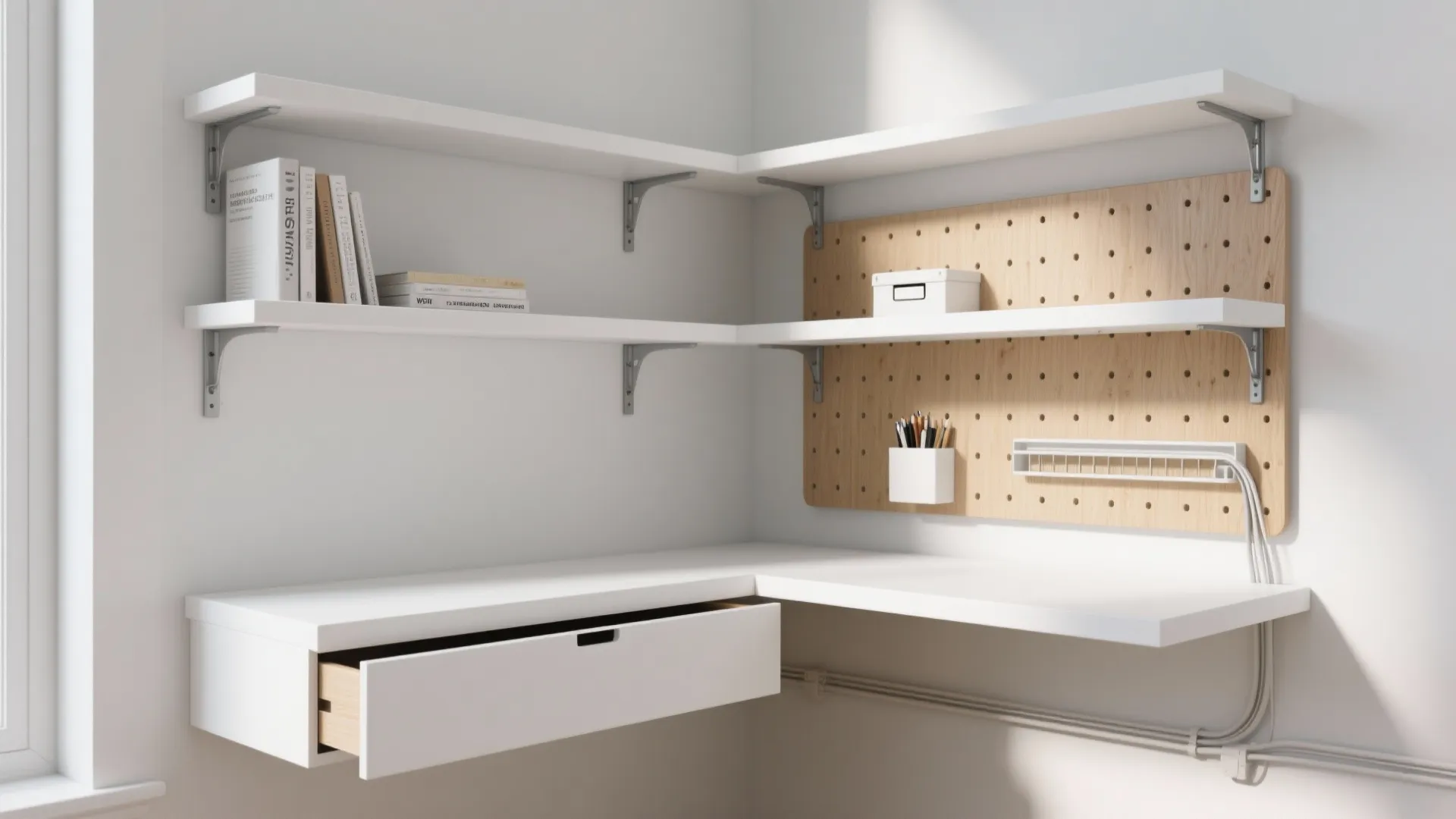 Minimalist storage that actually fits small study rooms