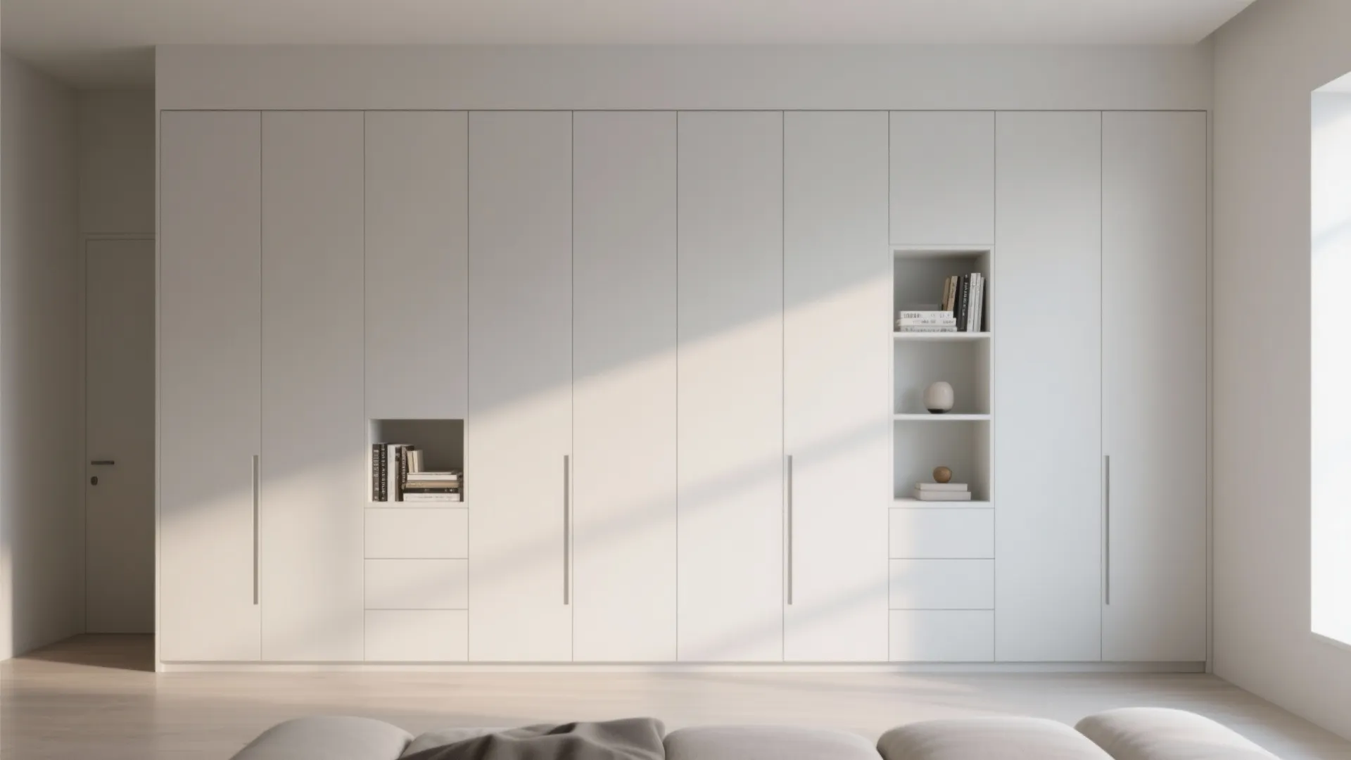 Minimalist storage that blends with walls