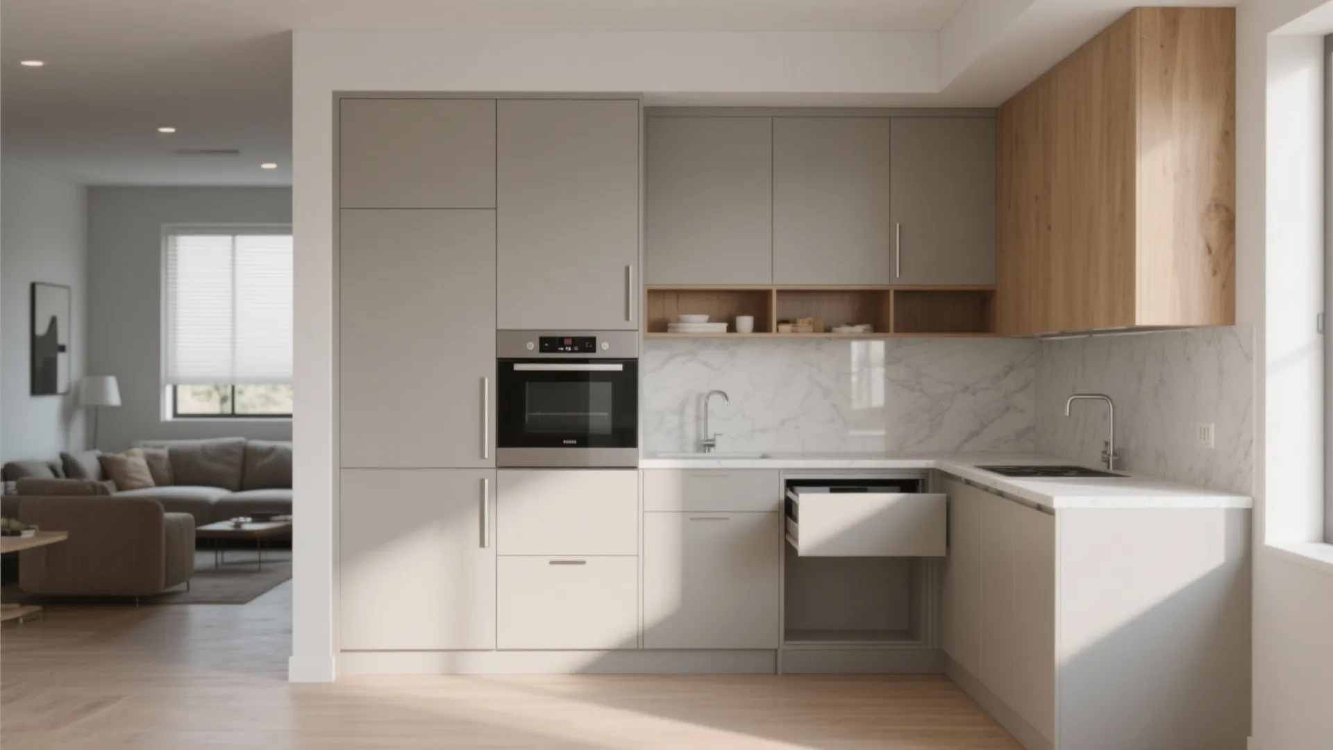 Minimalist kitchen storage that actually hides the mess