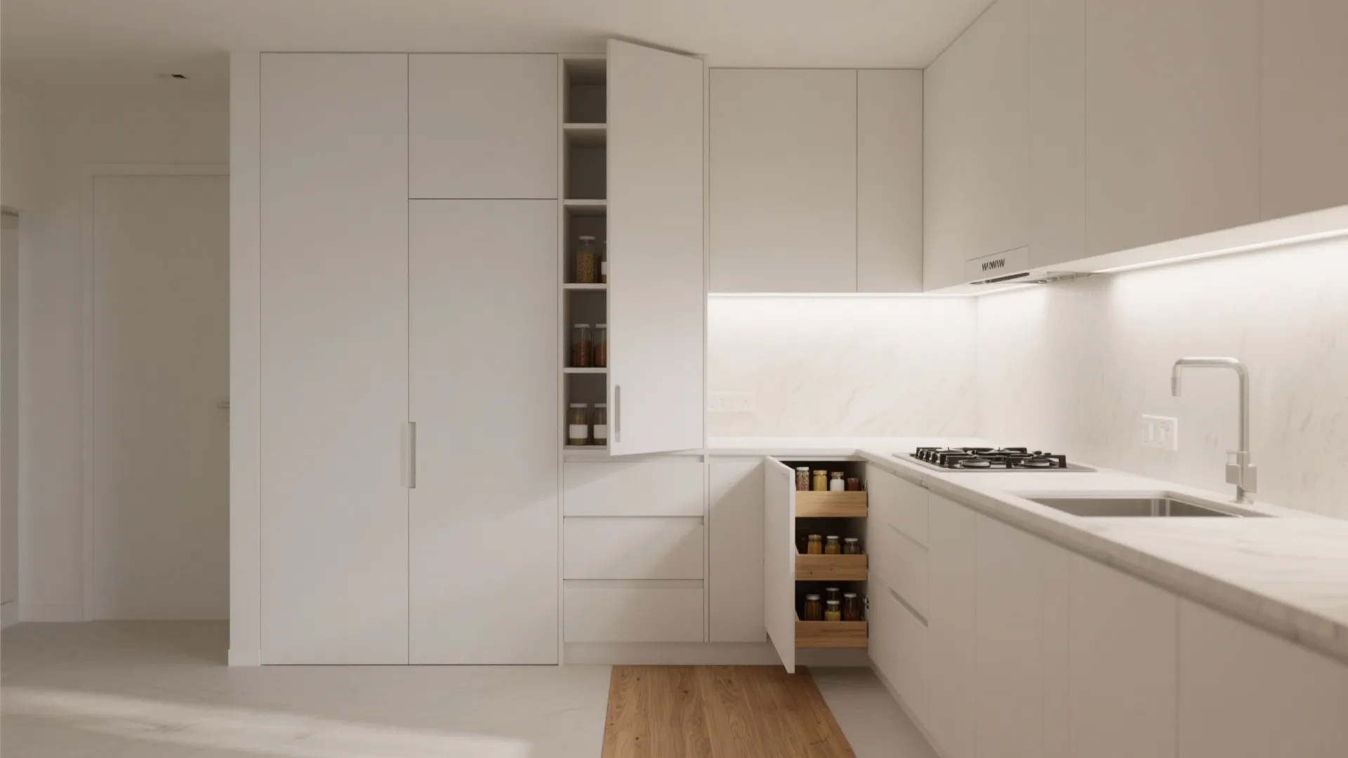 Minimalist kitchen storage for a calm daily routine
