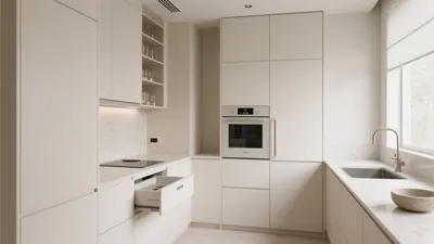 Sleek Modern Kitchen with Hidden Storage & Smart Layout