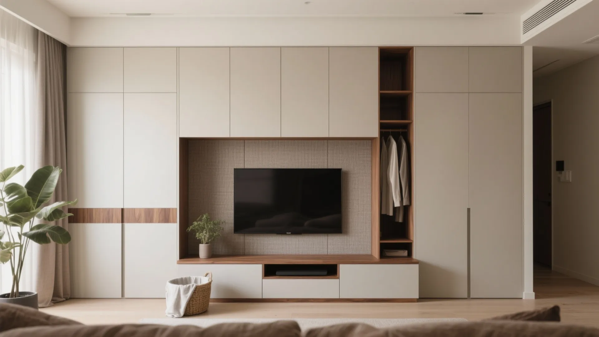 Minimalist Storage with Warm Accents