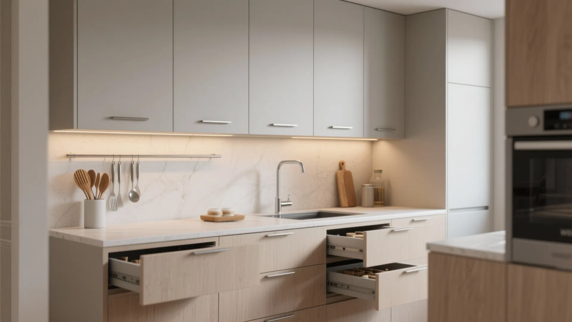 Minimalist Kitchen Storage That Hides the Mess