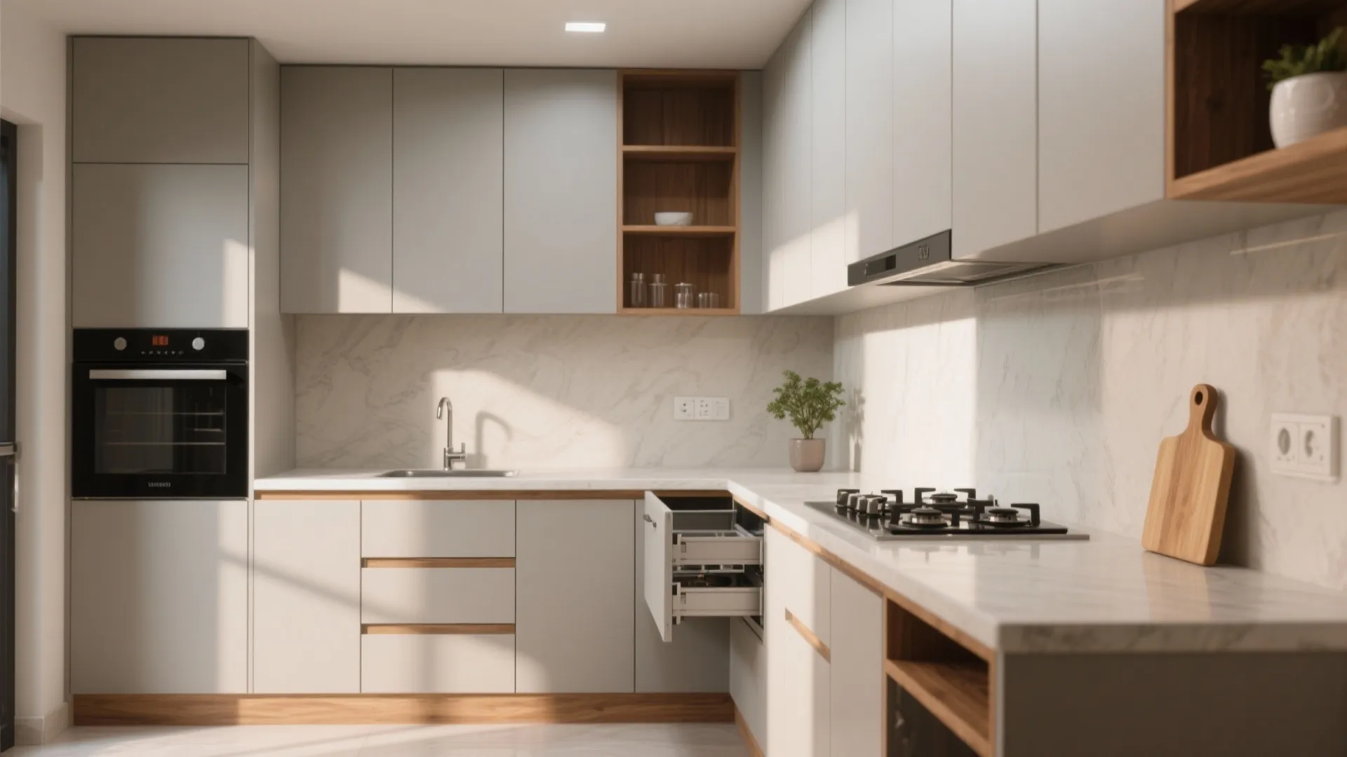 Minimalist Kitchen Storage for 1 BHKs