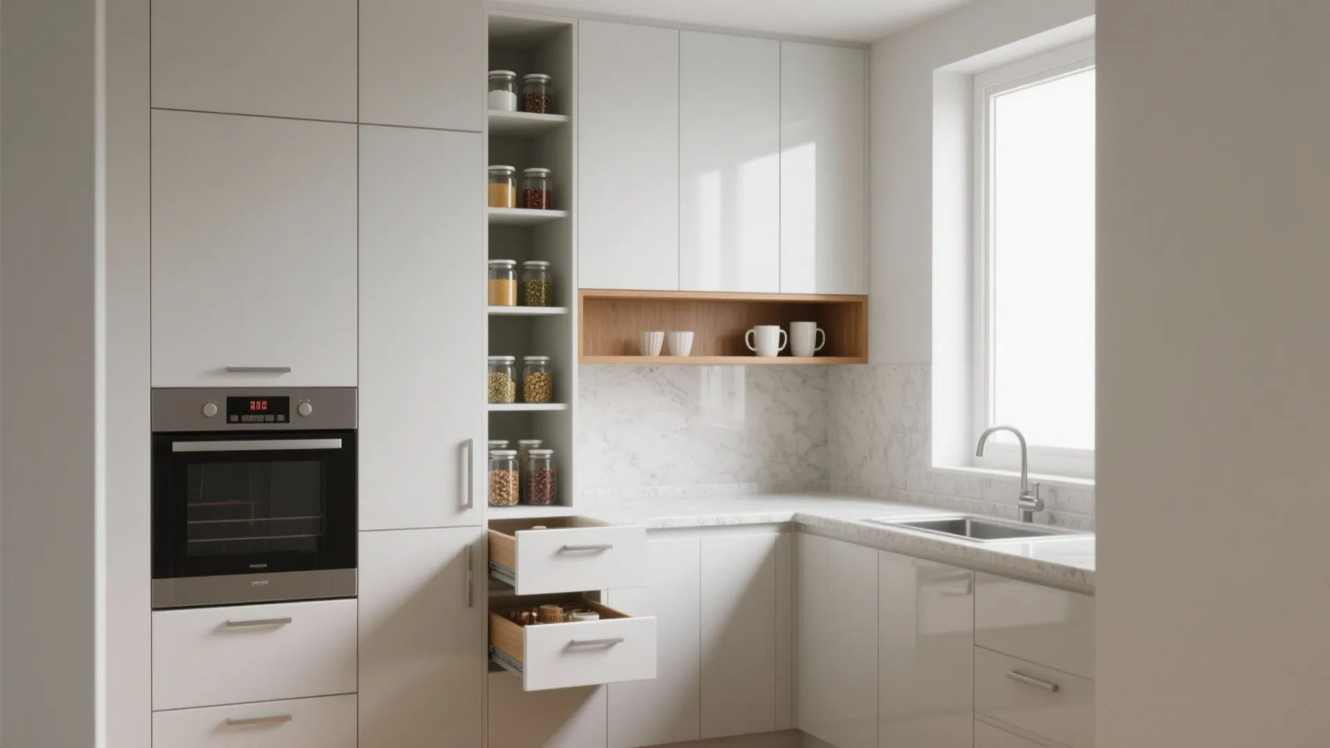 Minimalist storage that actually works in a 1 BHK kitchen