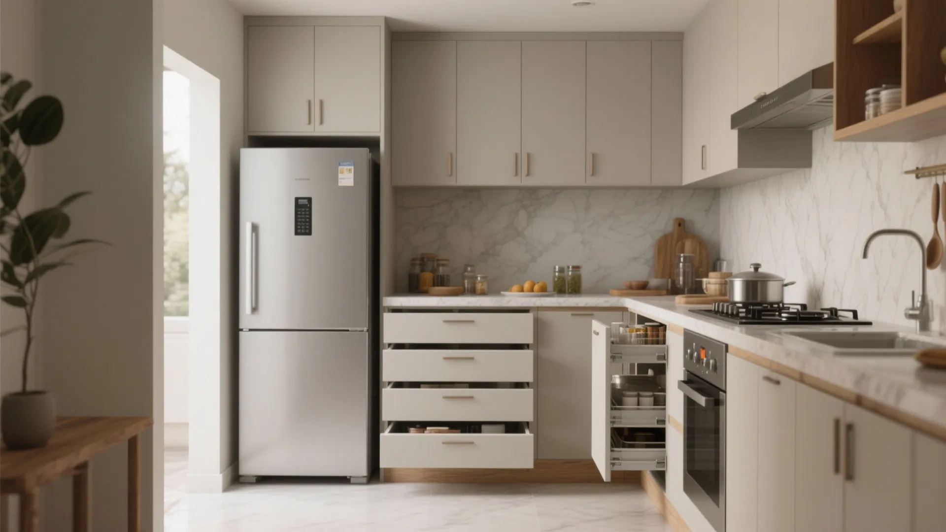 Minimalist Kitchen Storage for 2 BHKs