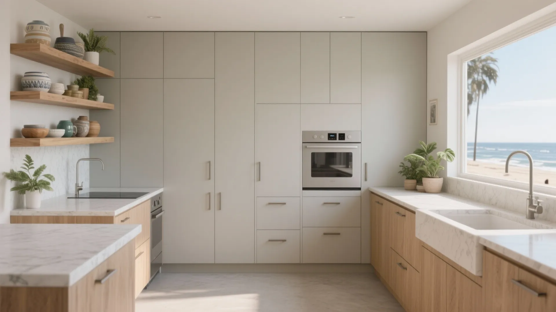 Minimalist kitchen storage for Californian calm