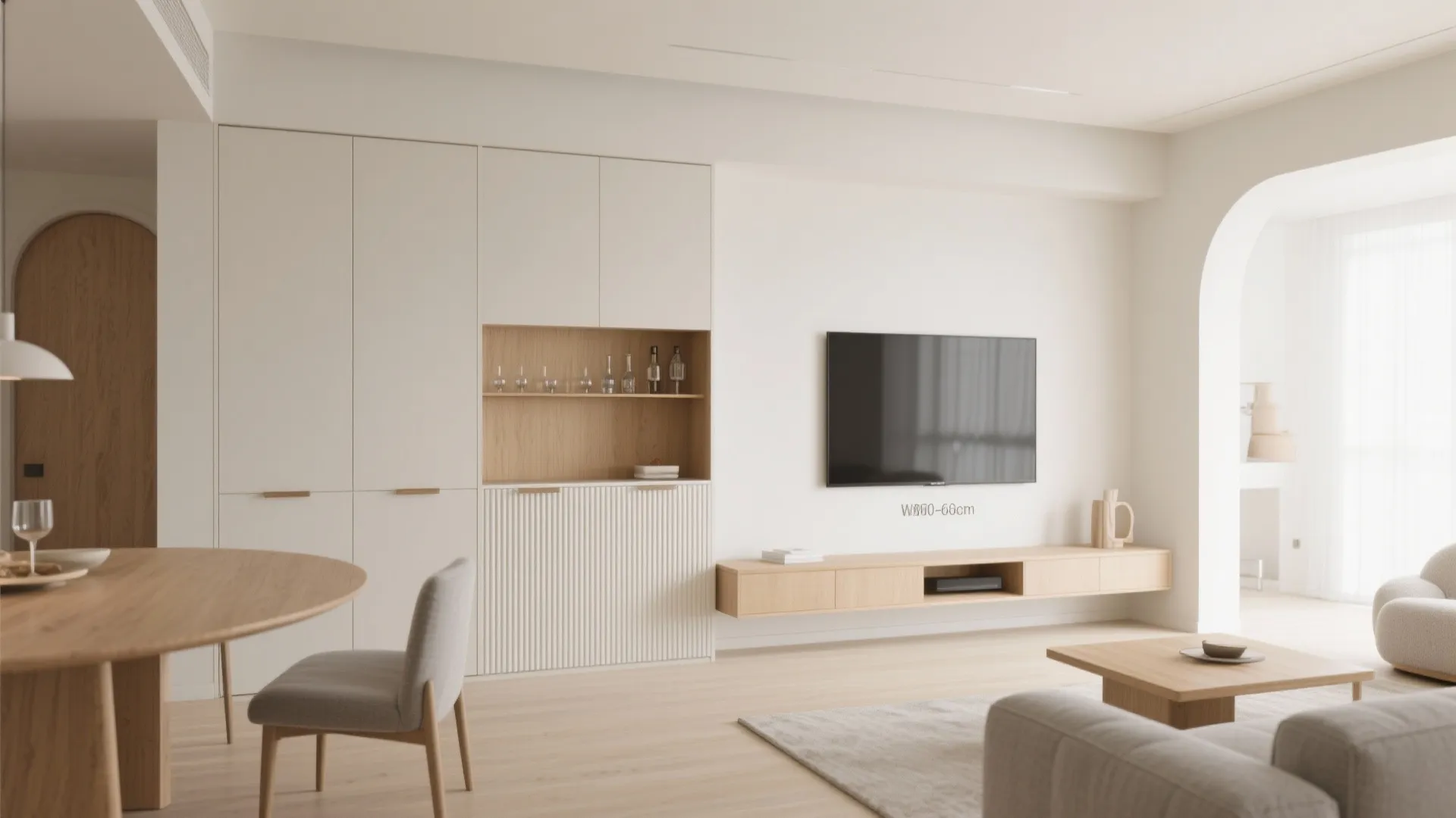 Minimalist Storage in the Living-Dining Core