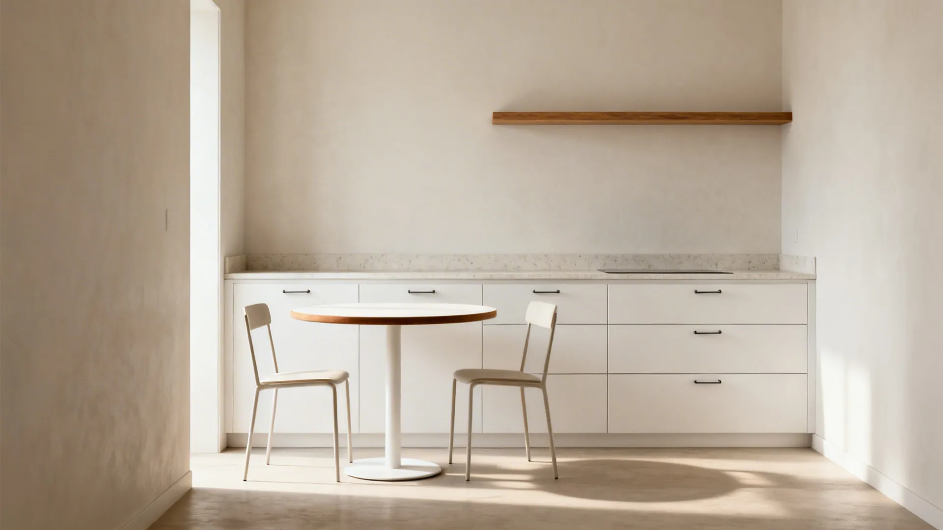 1) Minimalist storage that doubles as dining