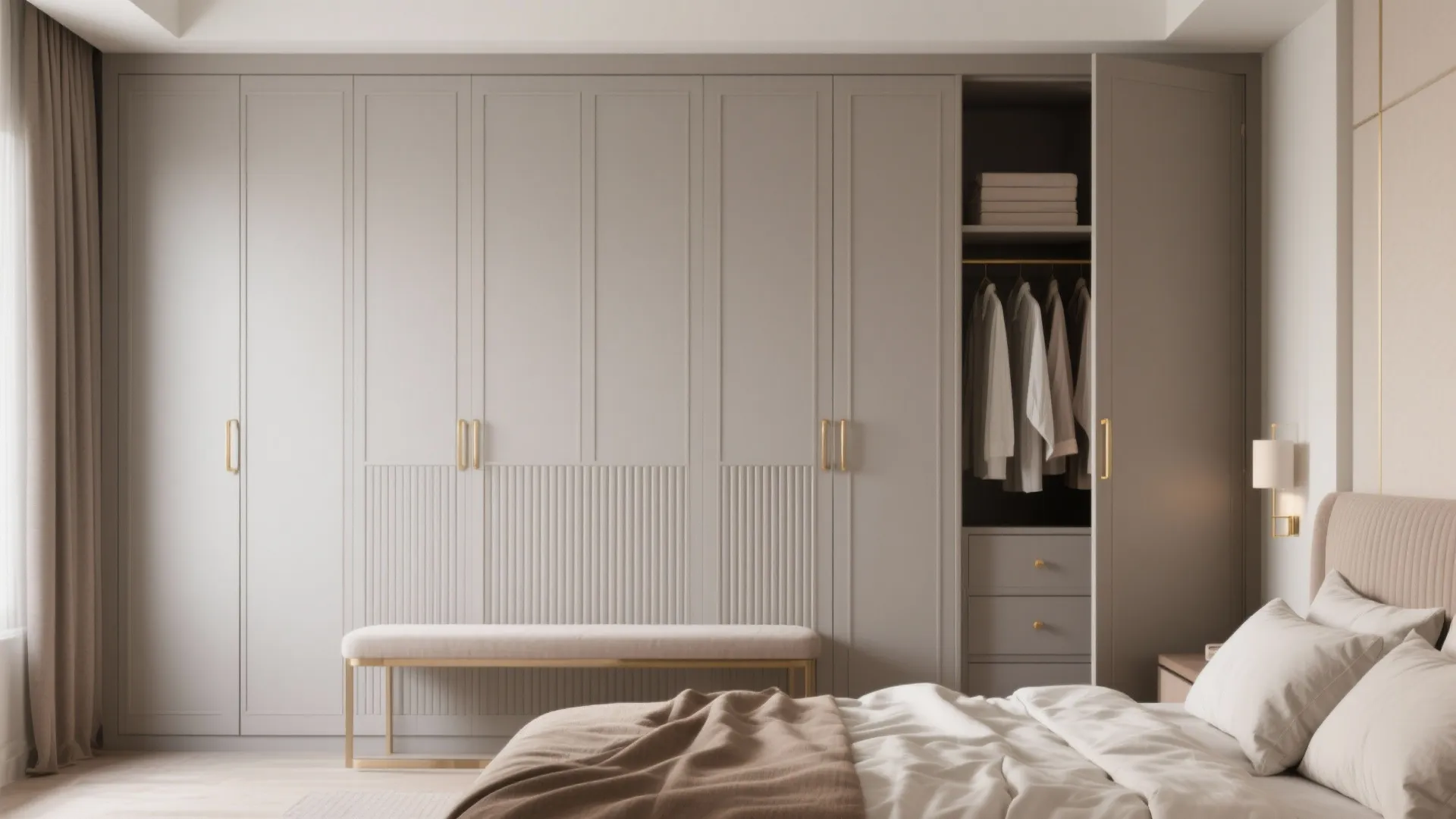 Minimalist Storage with Soft Luxury Accents