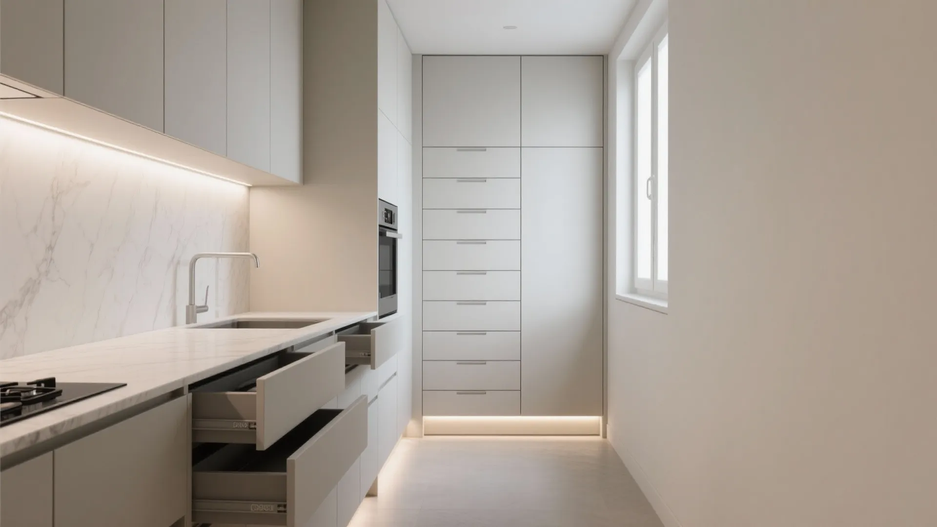 Minimalist storage that hides visual noise