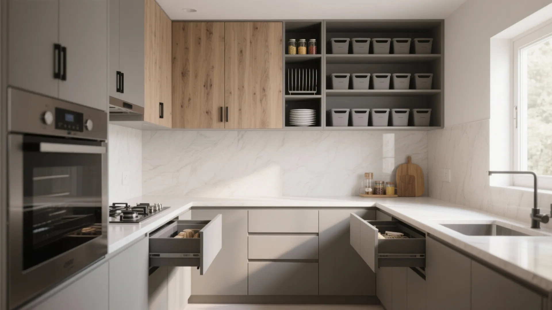 Minimalist kitchen storage that actually works