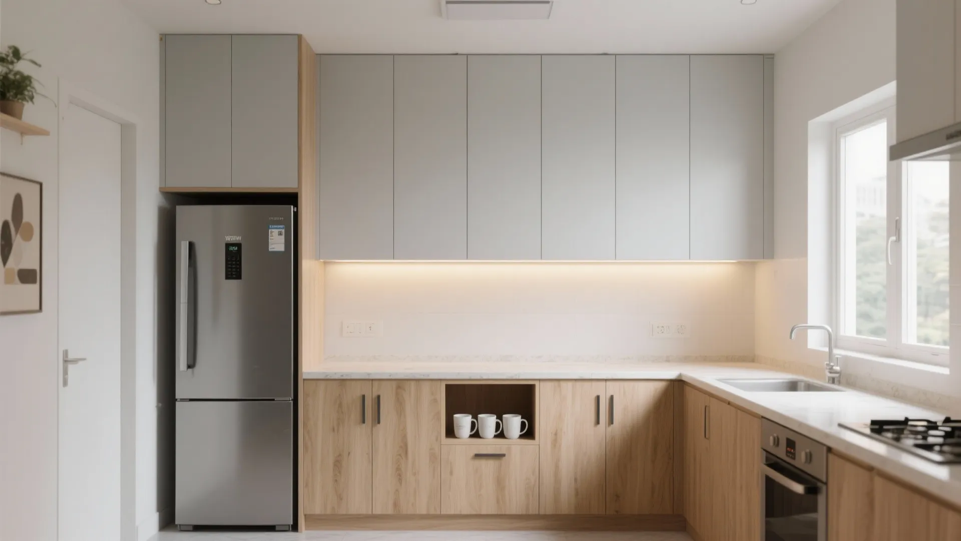 Minimalist Kitchen Storage With Vertical Rhythm