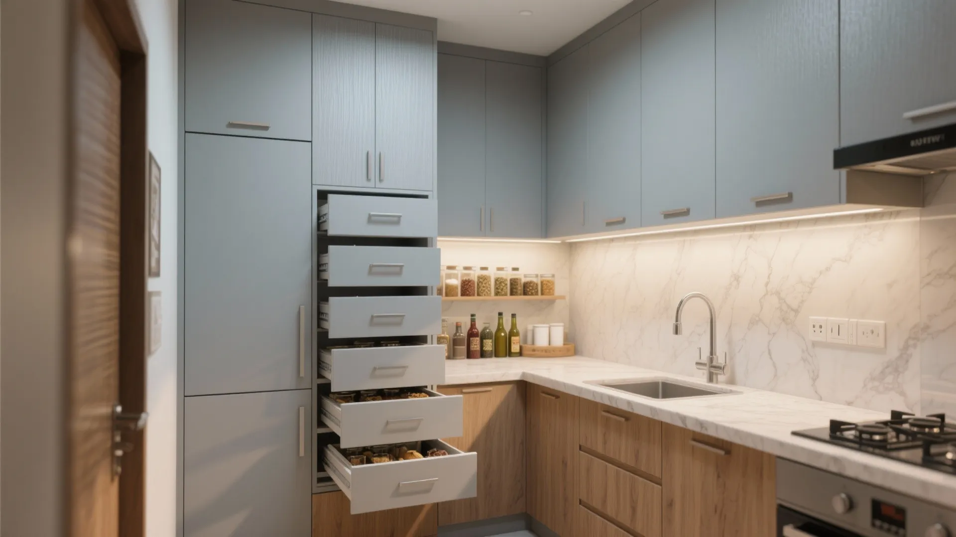Minimalist kitchen storage that hides the chaos