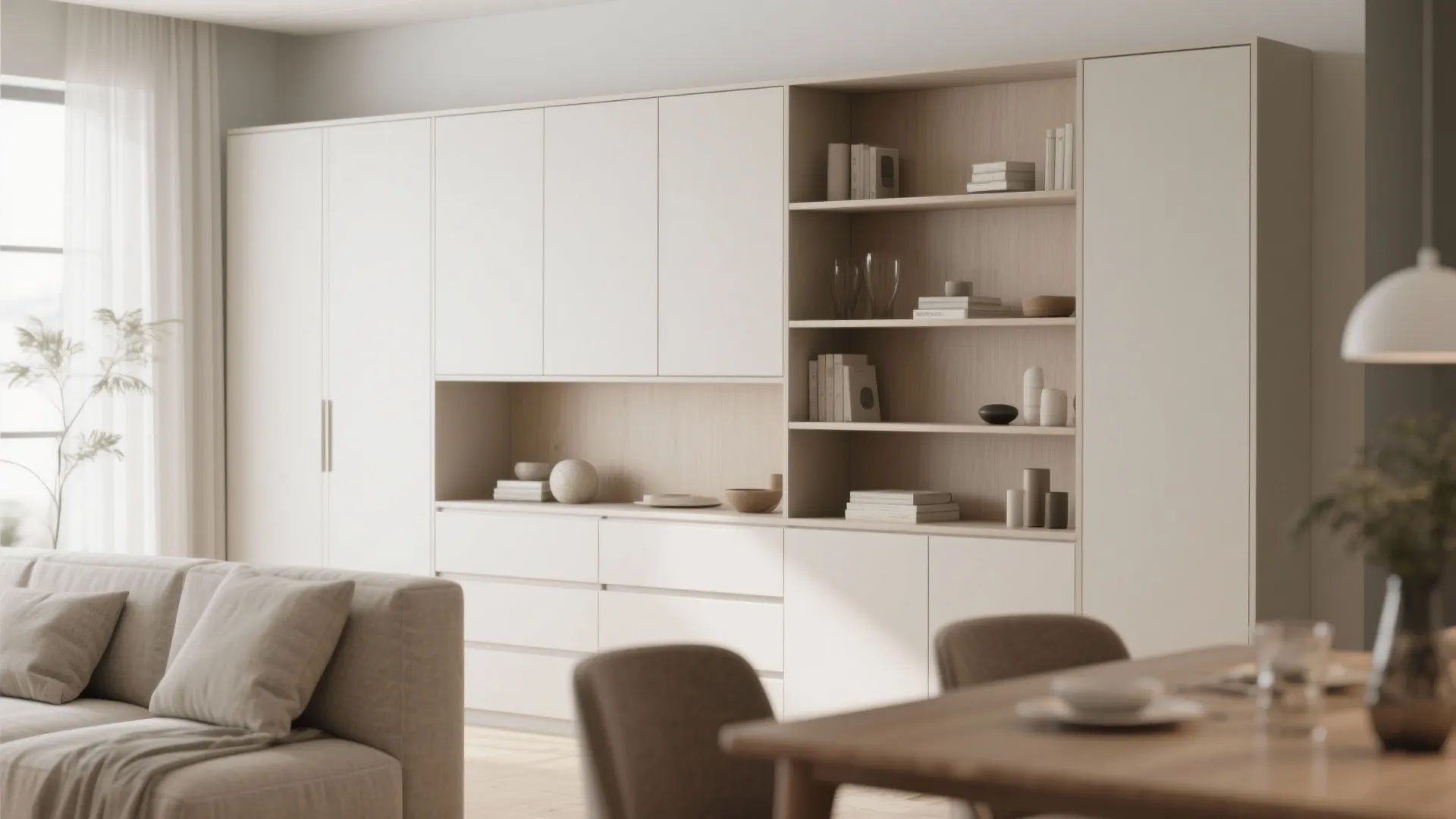 Minimalist storage with clean lines