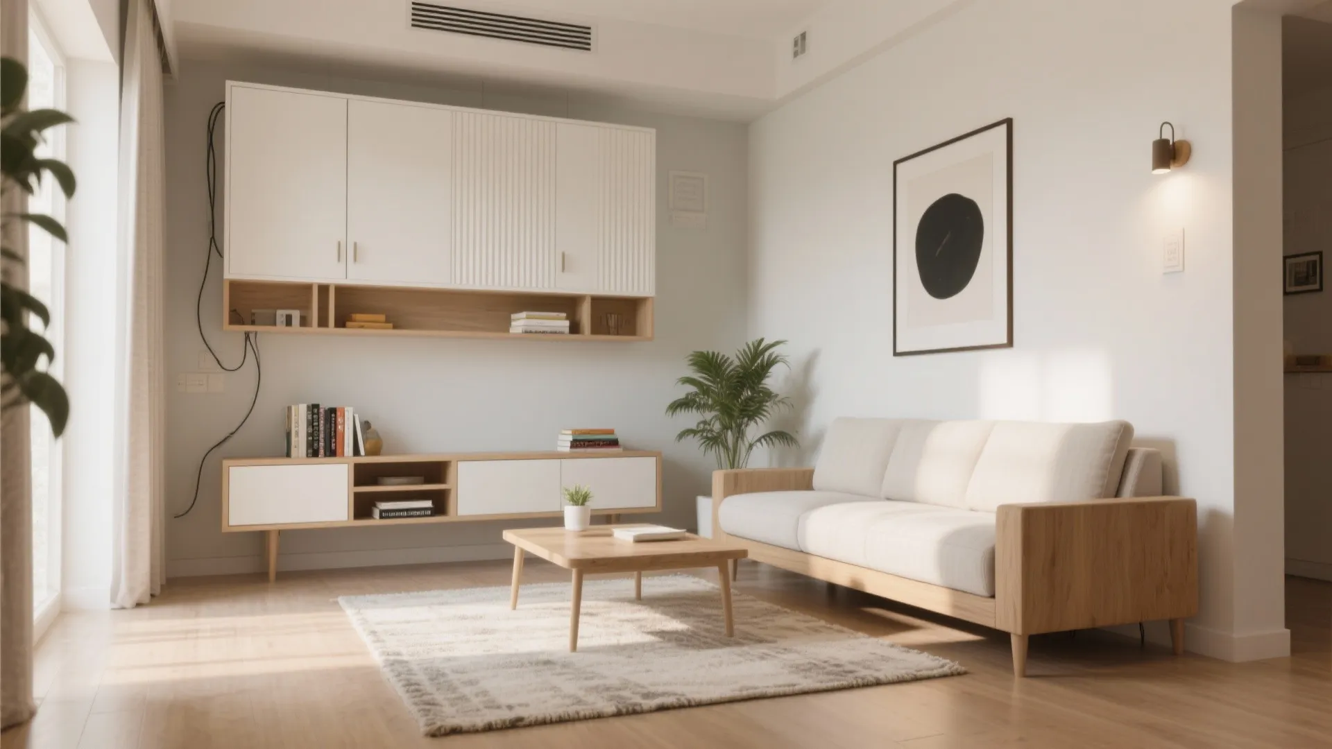 Minimalist storage for a calmer living room