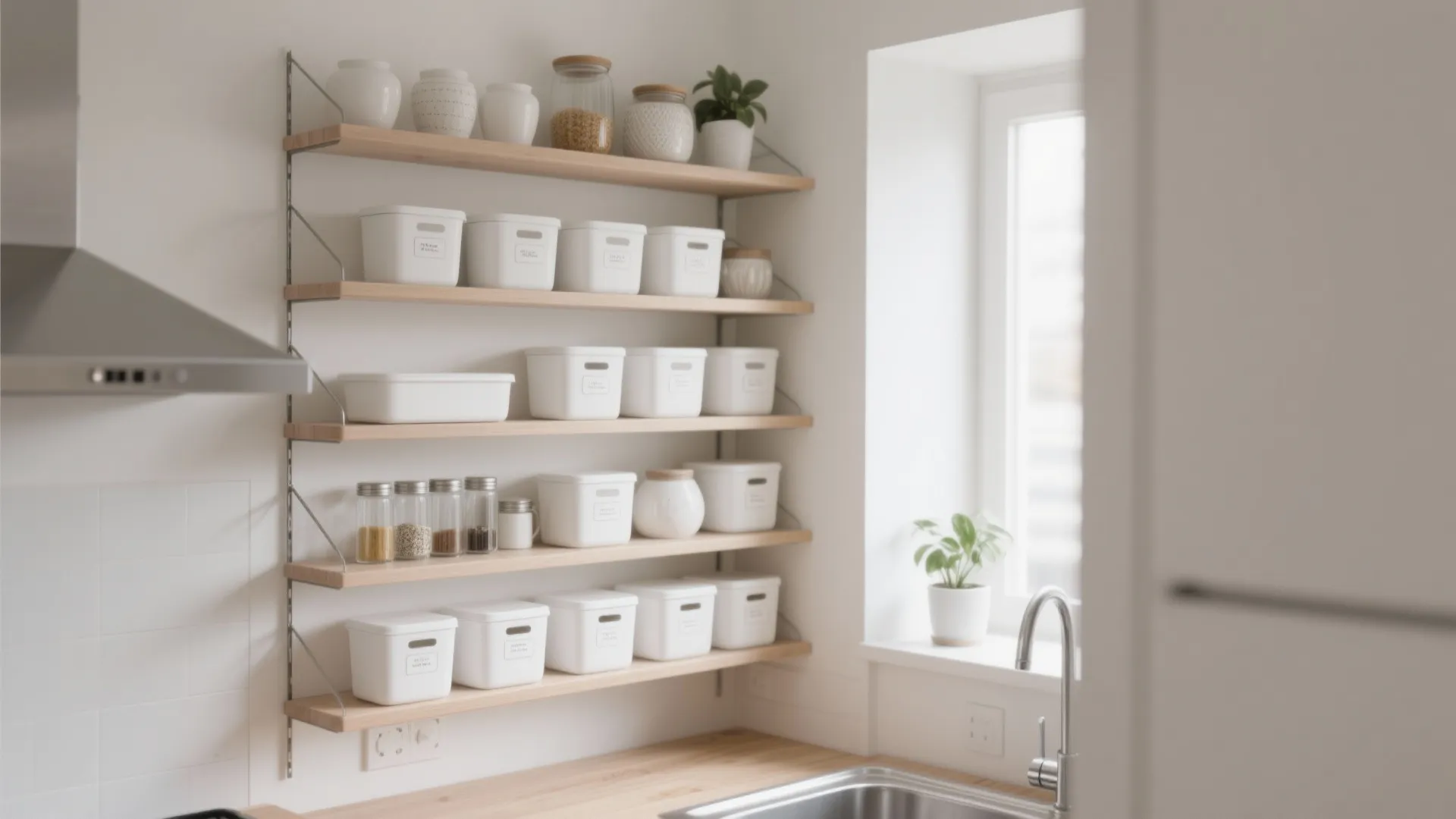 Minimalist Kitchen Storage with Vertical Rhythm