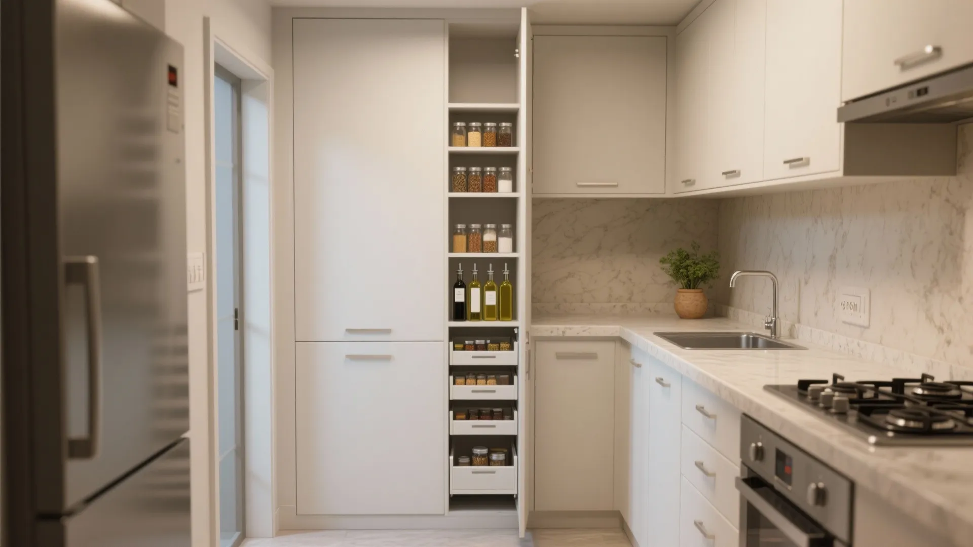 Minimalist kitchen storage for tiny footprints