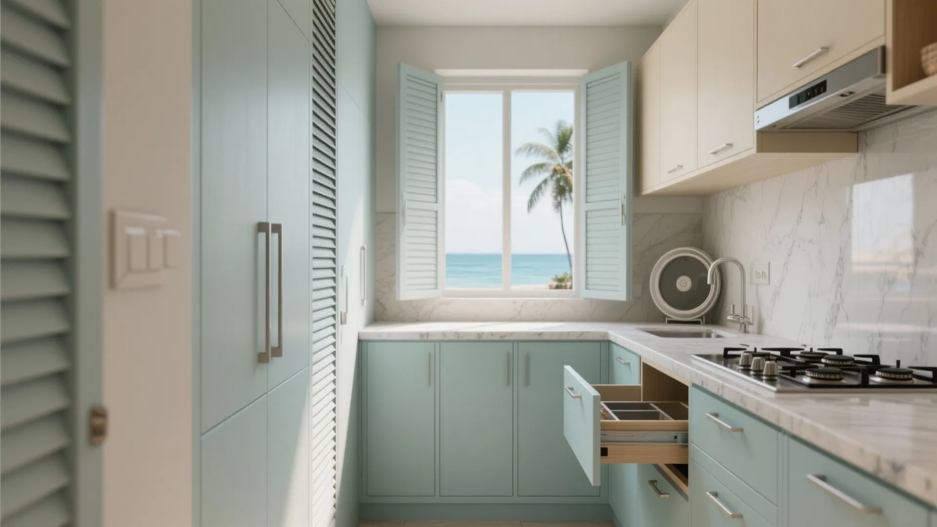 Minimalist Kitchen Storage for Coastal Homes