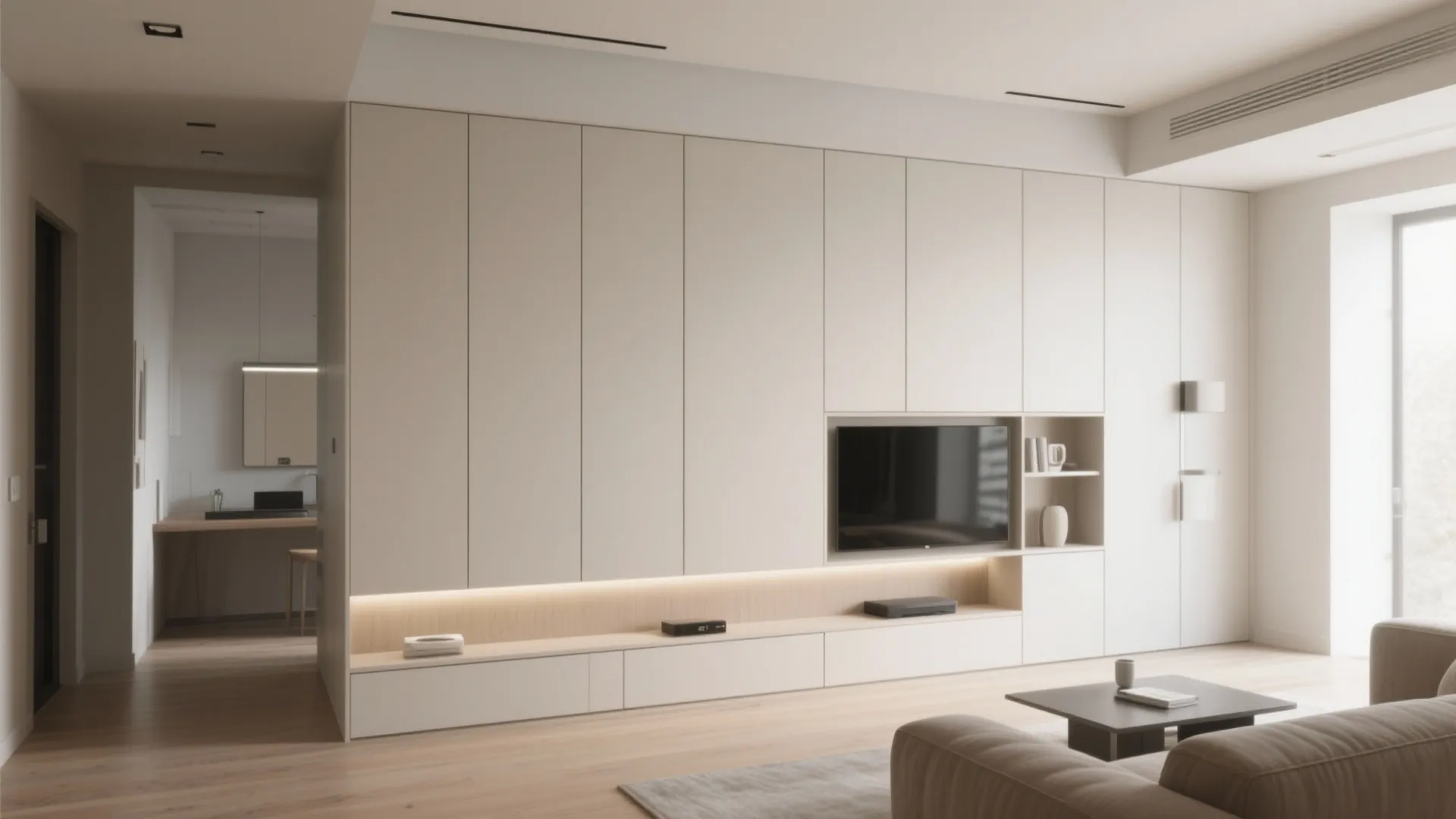 1. Minimalist storage wall