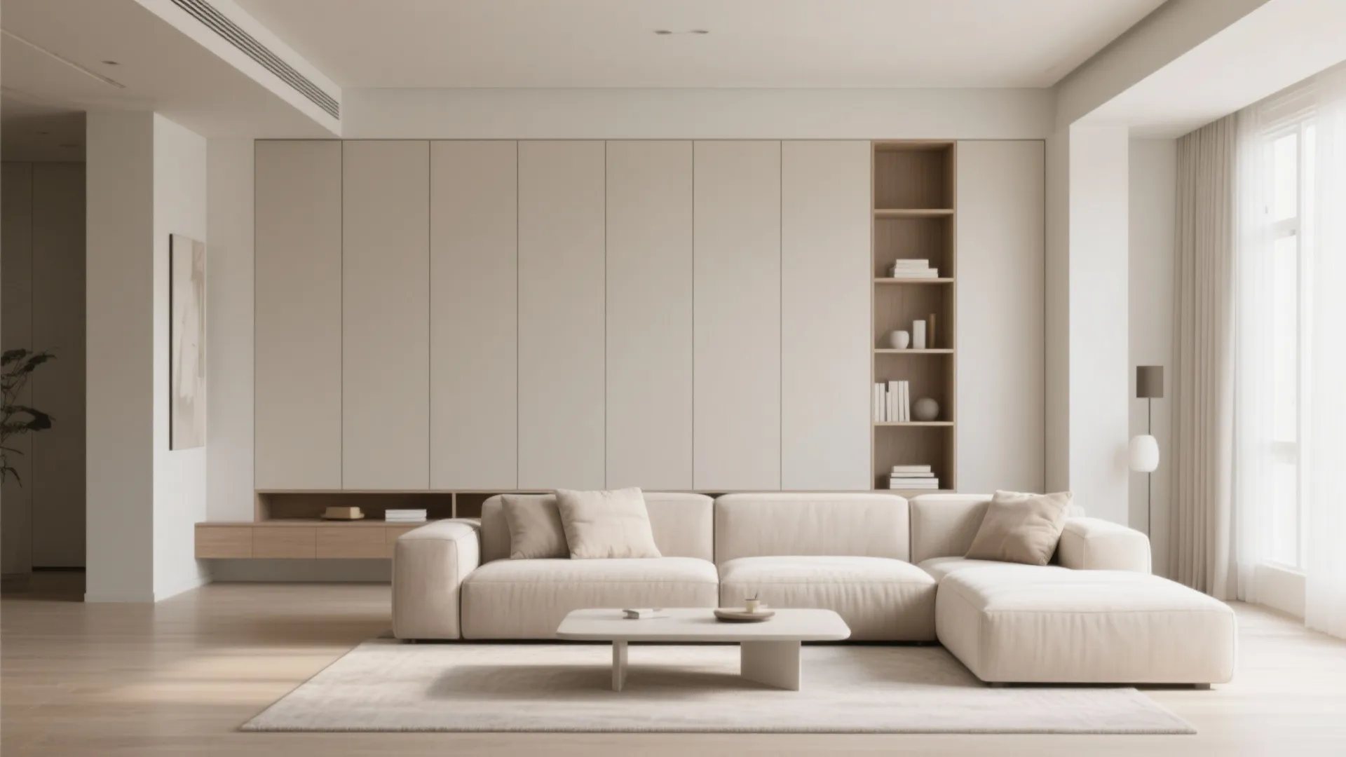 1. Minimalist storage walls