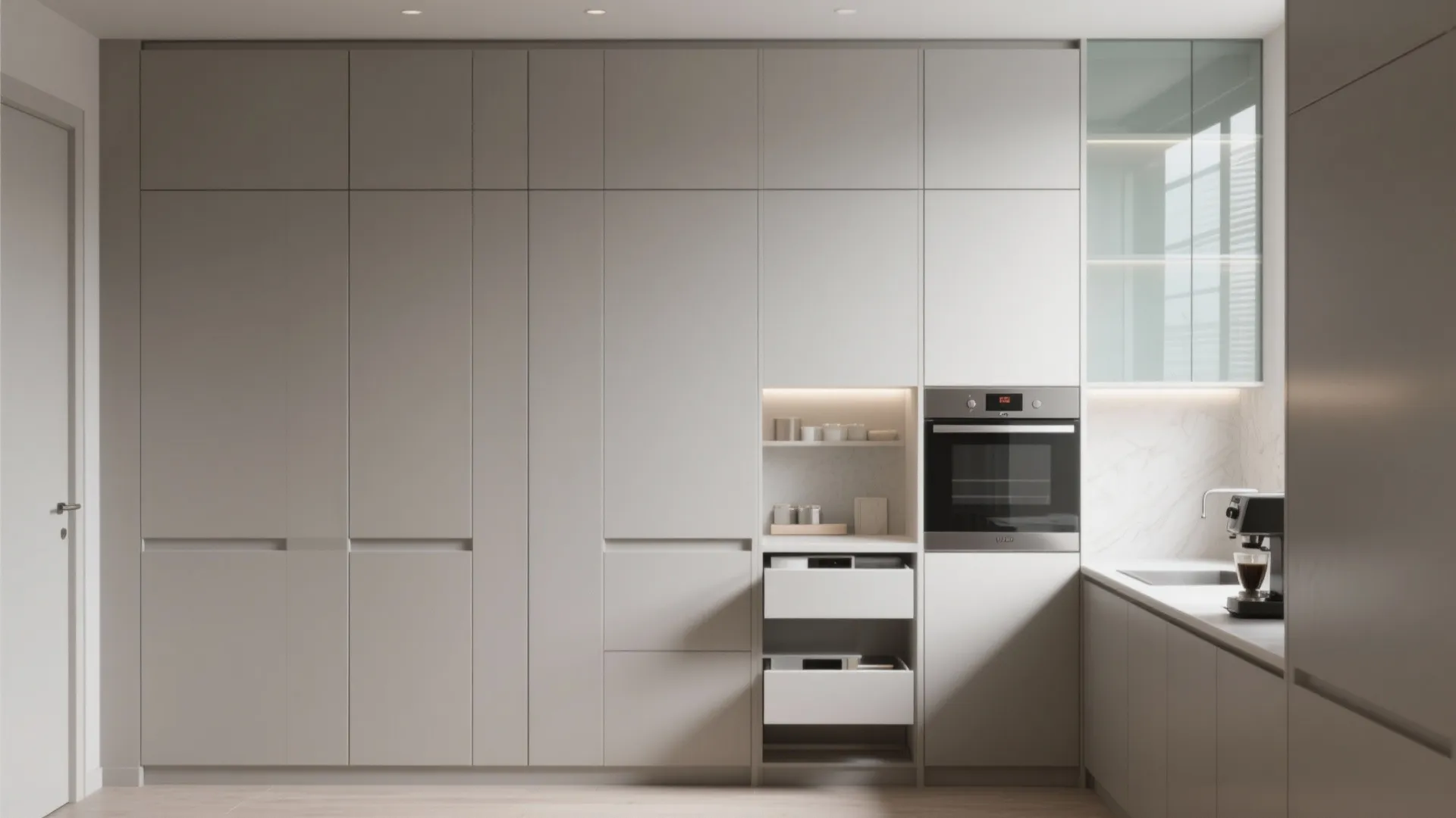 Minimalist Kitchen Storage with Hotel-Level Precision