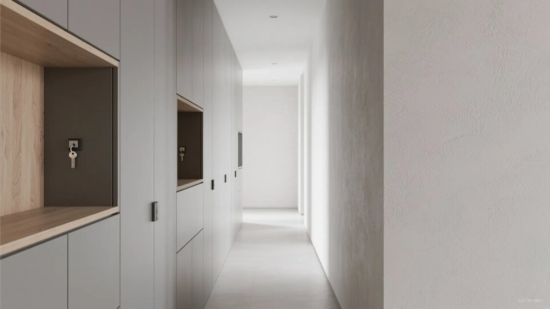 Minimalist storage wall that doubles as decor