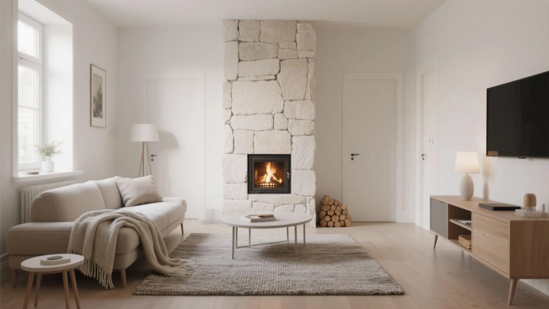1. Minimalist Hearth Design