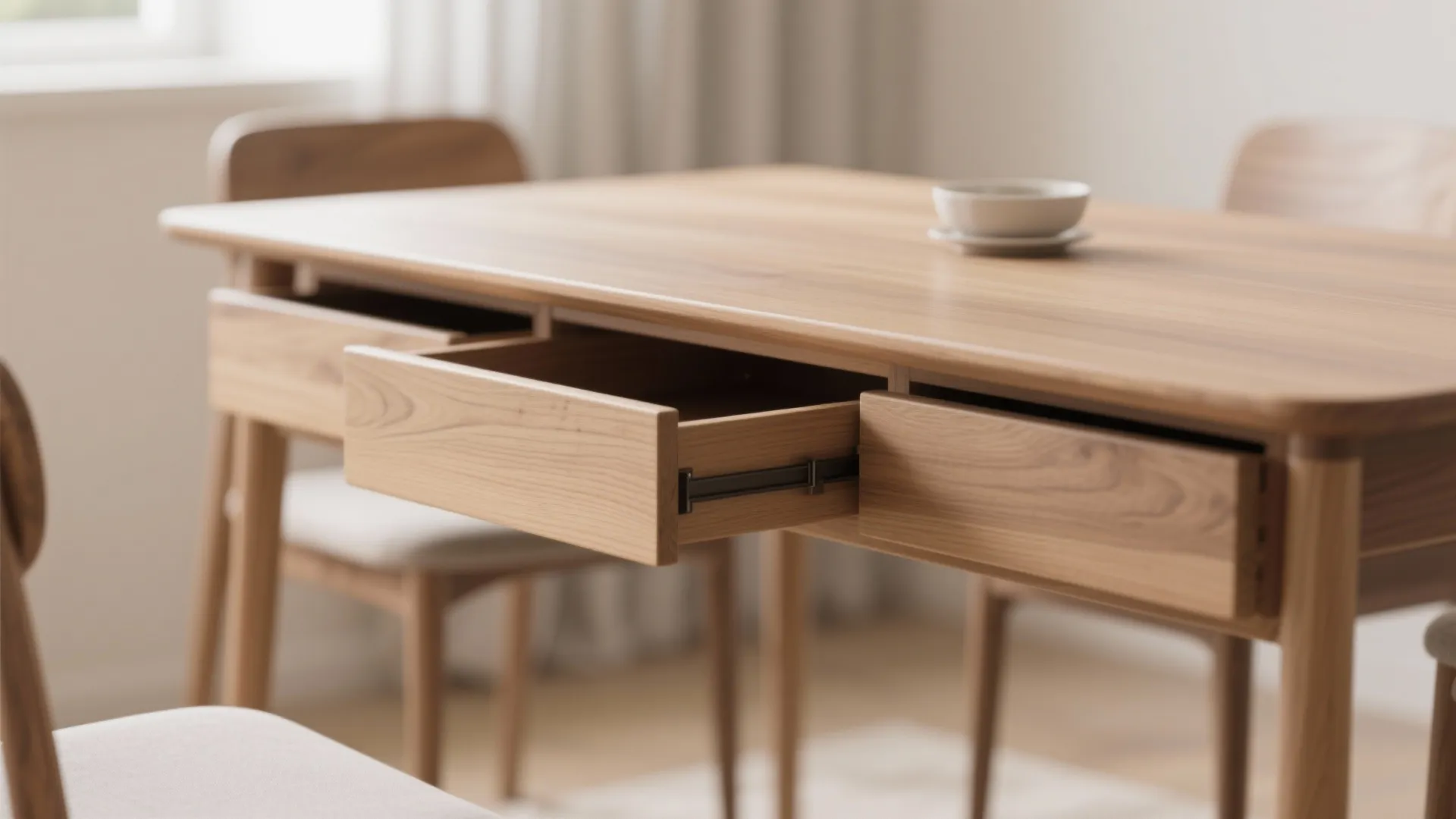1. Minimalist dining table with hidden storage