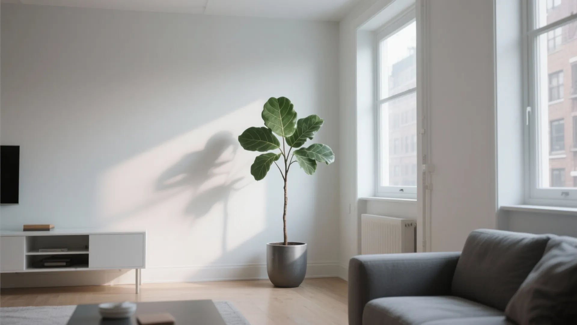 1. Minimalist Corner with Tall Plants