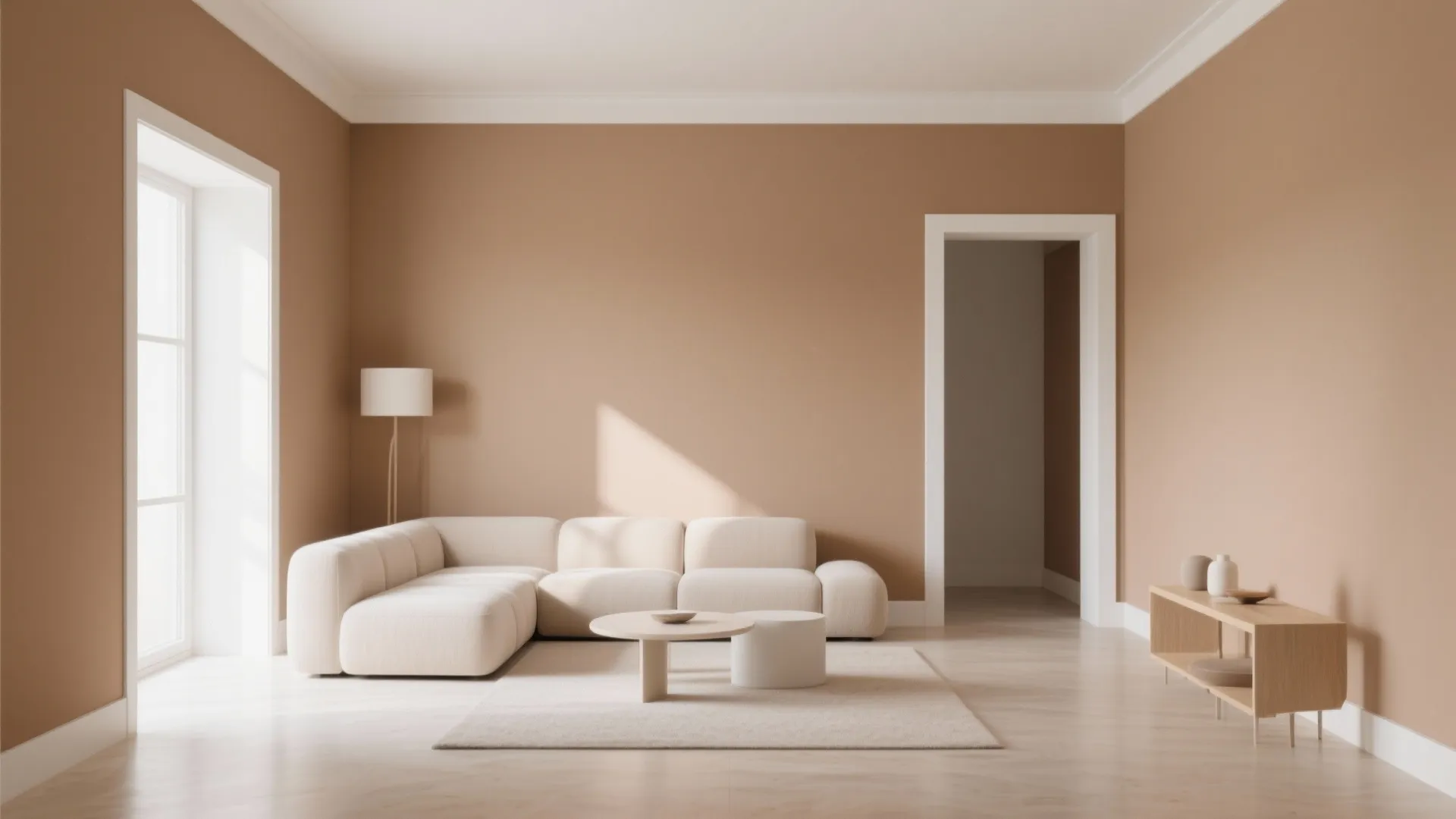 1. Minimalist Tan and White Contrast