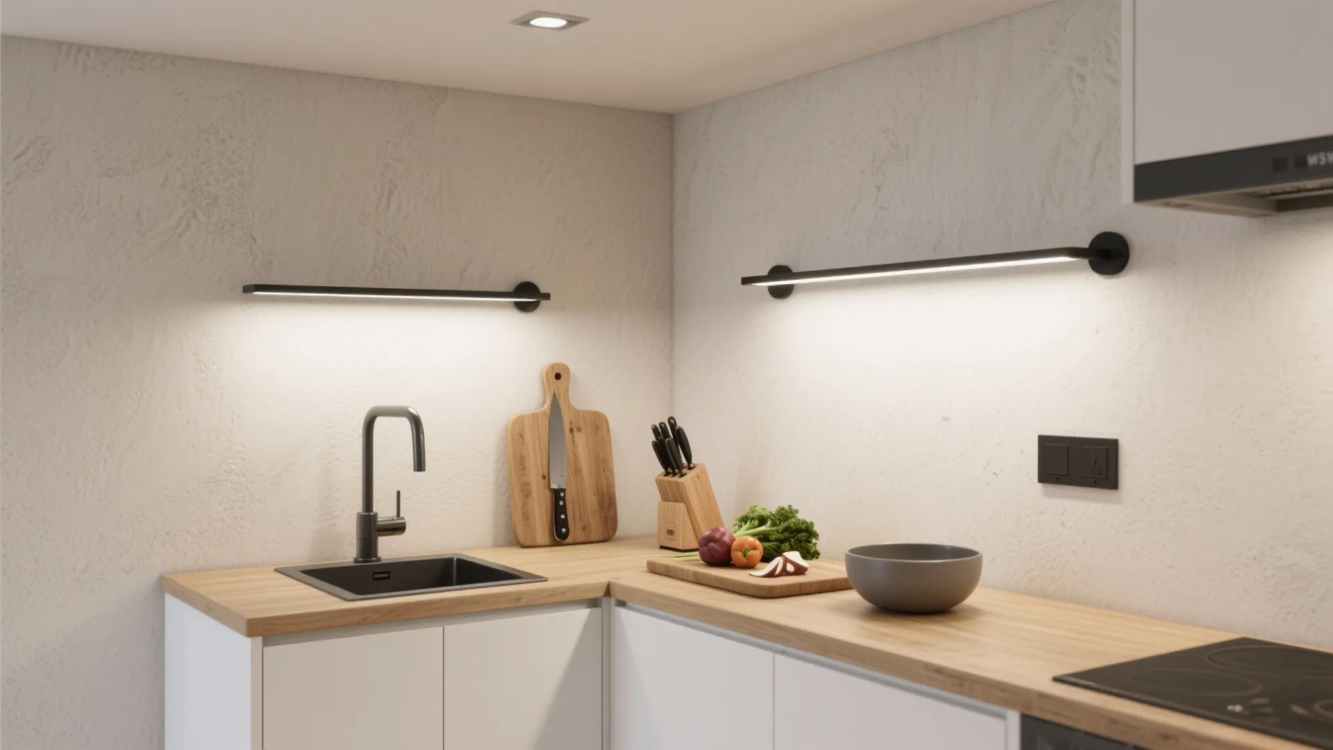 Minimalist sconces for task clarity